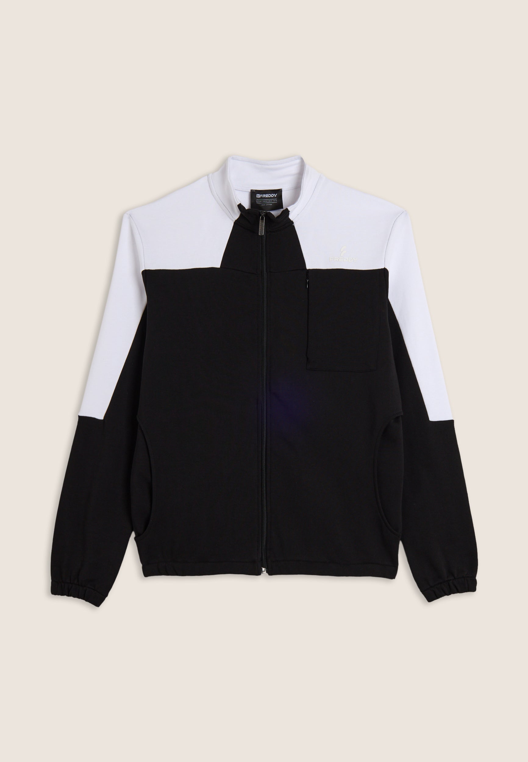 freddy-felpa-zip-collo-alto-blocchi-colore-100-cotone image 1