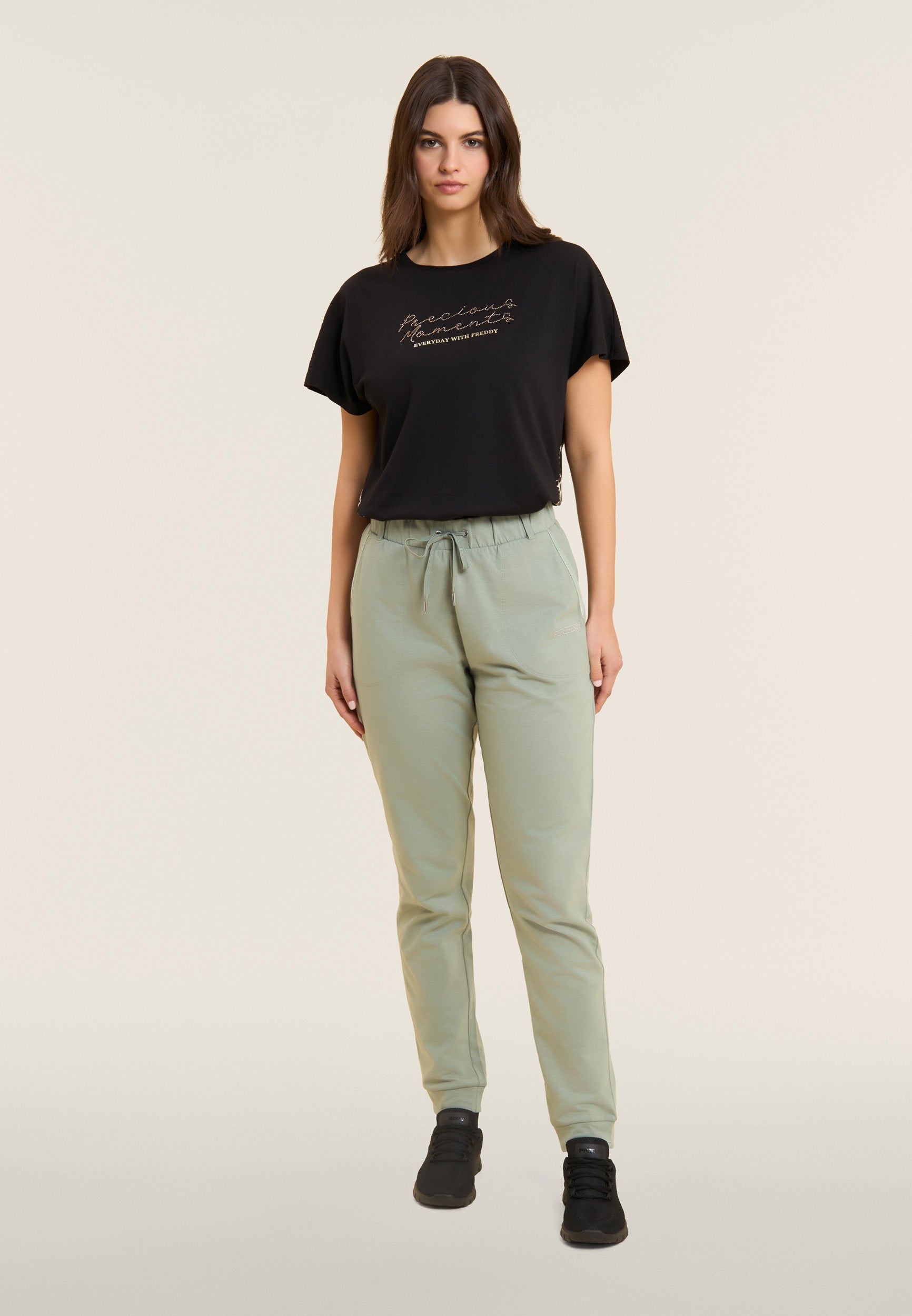 freddy-pantaloni-sportivi-jersey-pesante-con-coulisse-e-polsini image 2