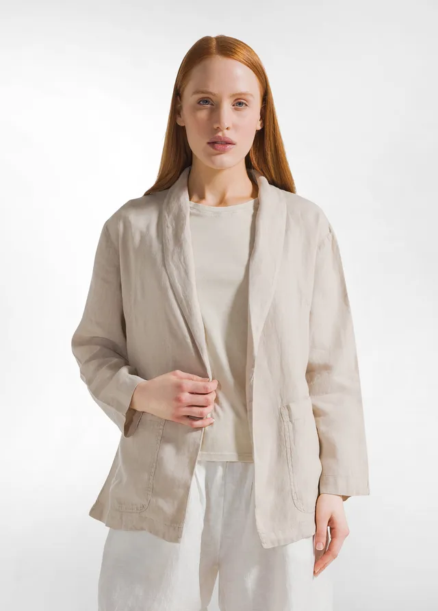 deha-blazer-in-lino-destrutturato-beige image 1