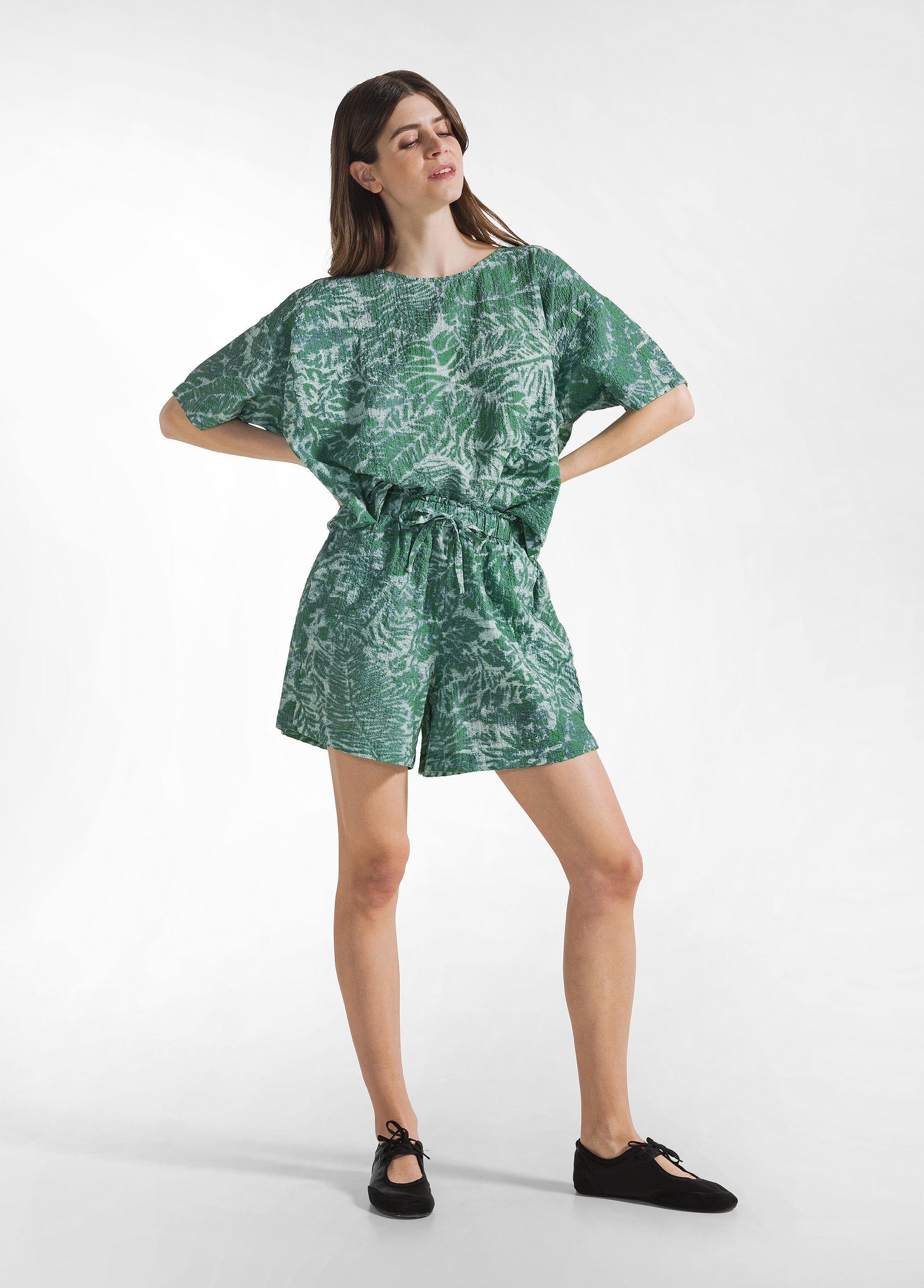 deha-blusa-stampata-in-cotone-ondulato-verde image 4