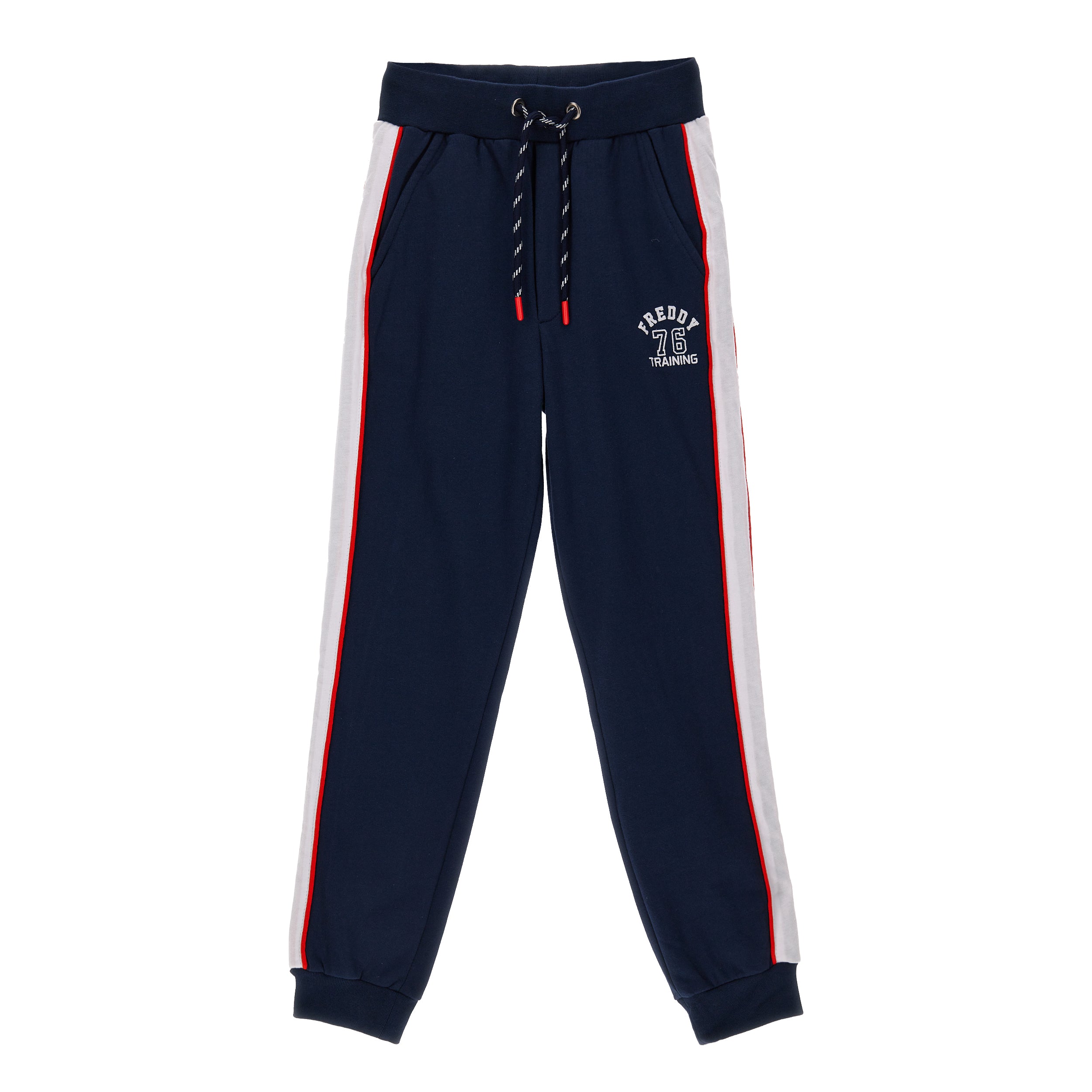 freddy-pantaloni-sportivi-in-felpa-100-cotone-con-bande-laterali-e-piping image 1