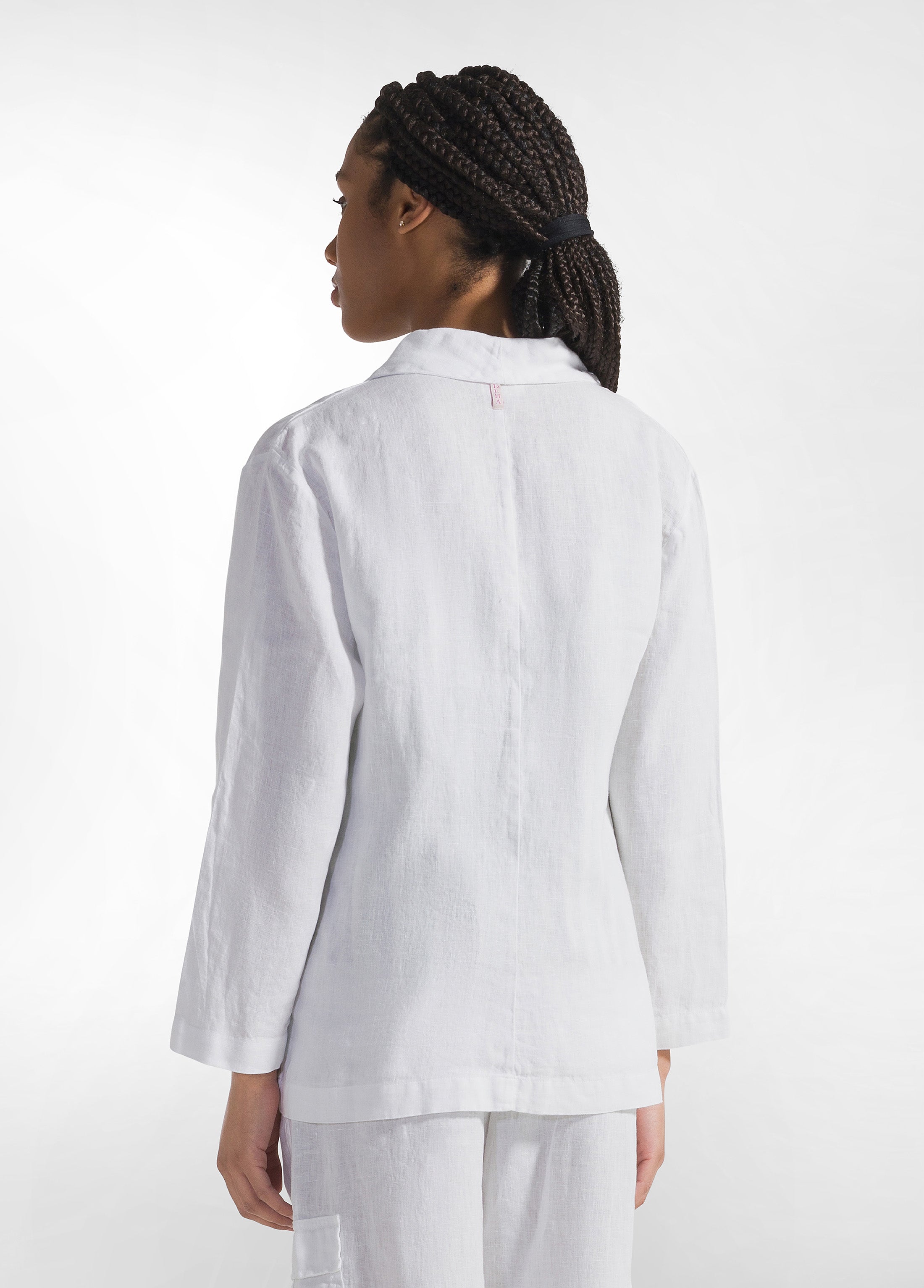 deha-a00580-blazer-in-lino-bianco-destrutturato image 2