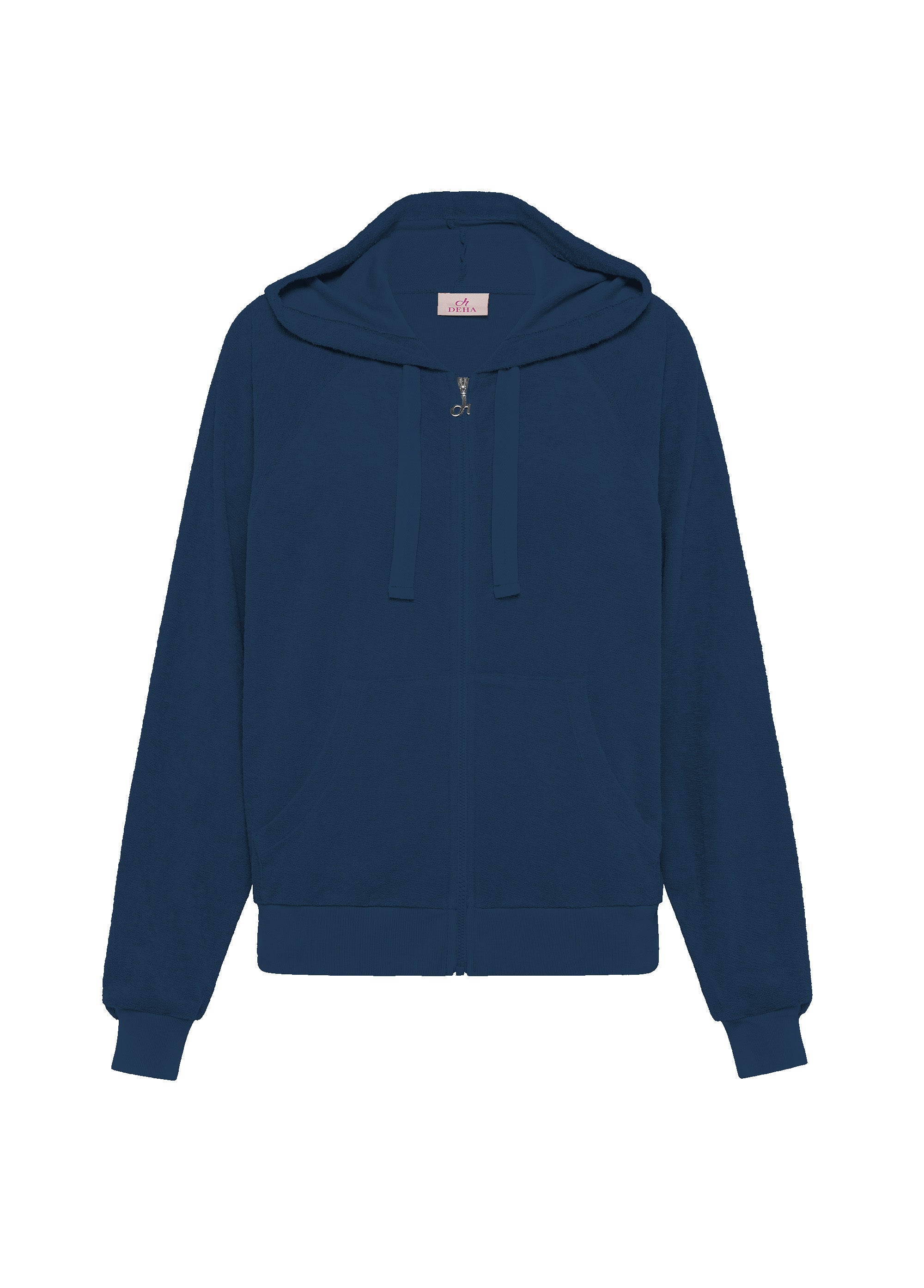 deha-a00432-felpa-in-spugna-con-zip-e-cappuccio-blu image 5