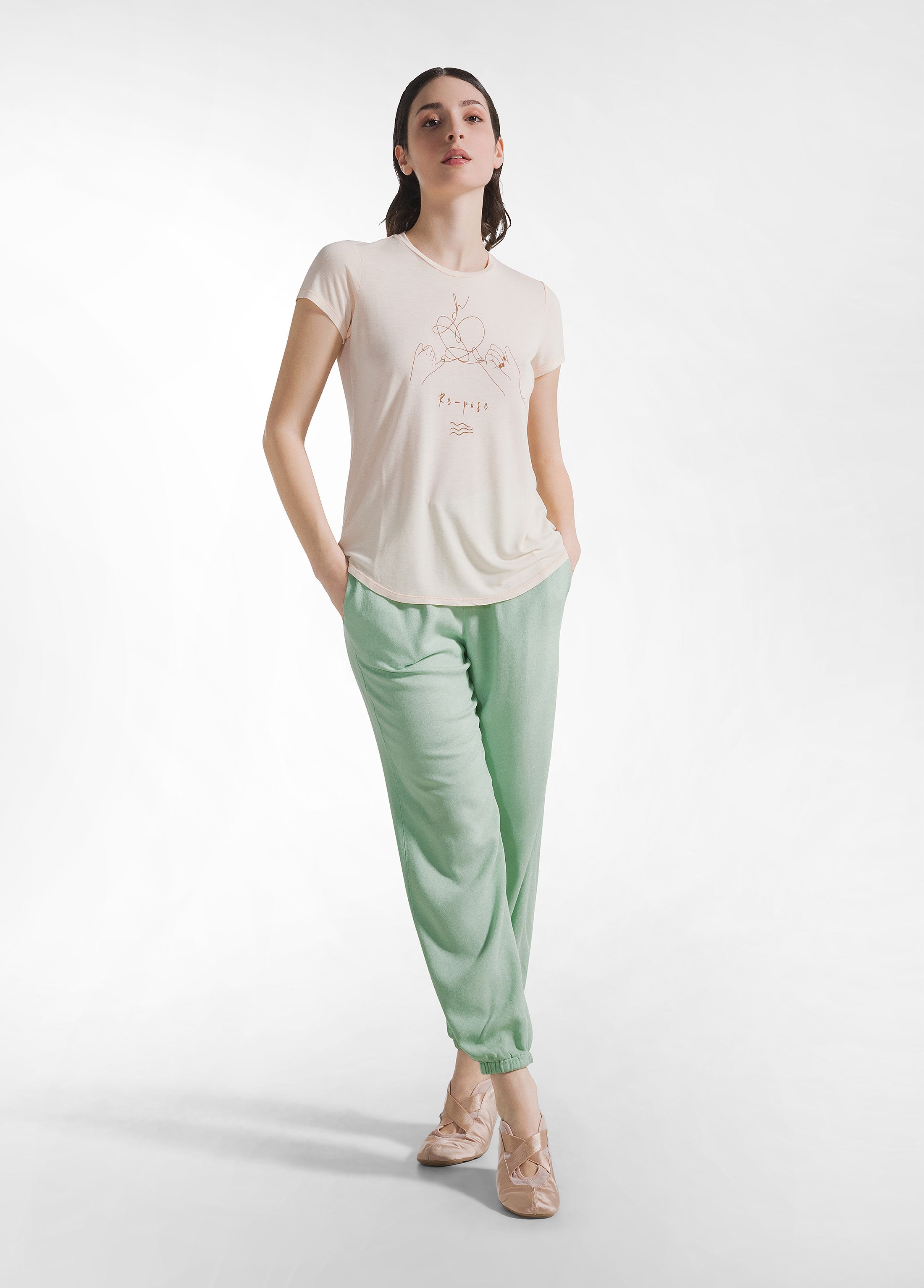 deha-t-shirt-viscosa-grafica-yoga-rosa-yoga-essentials-donna image 2