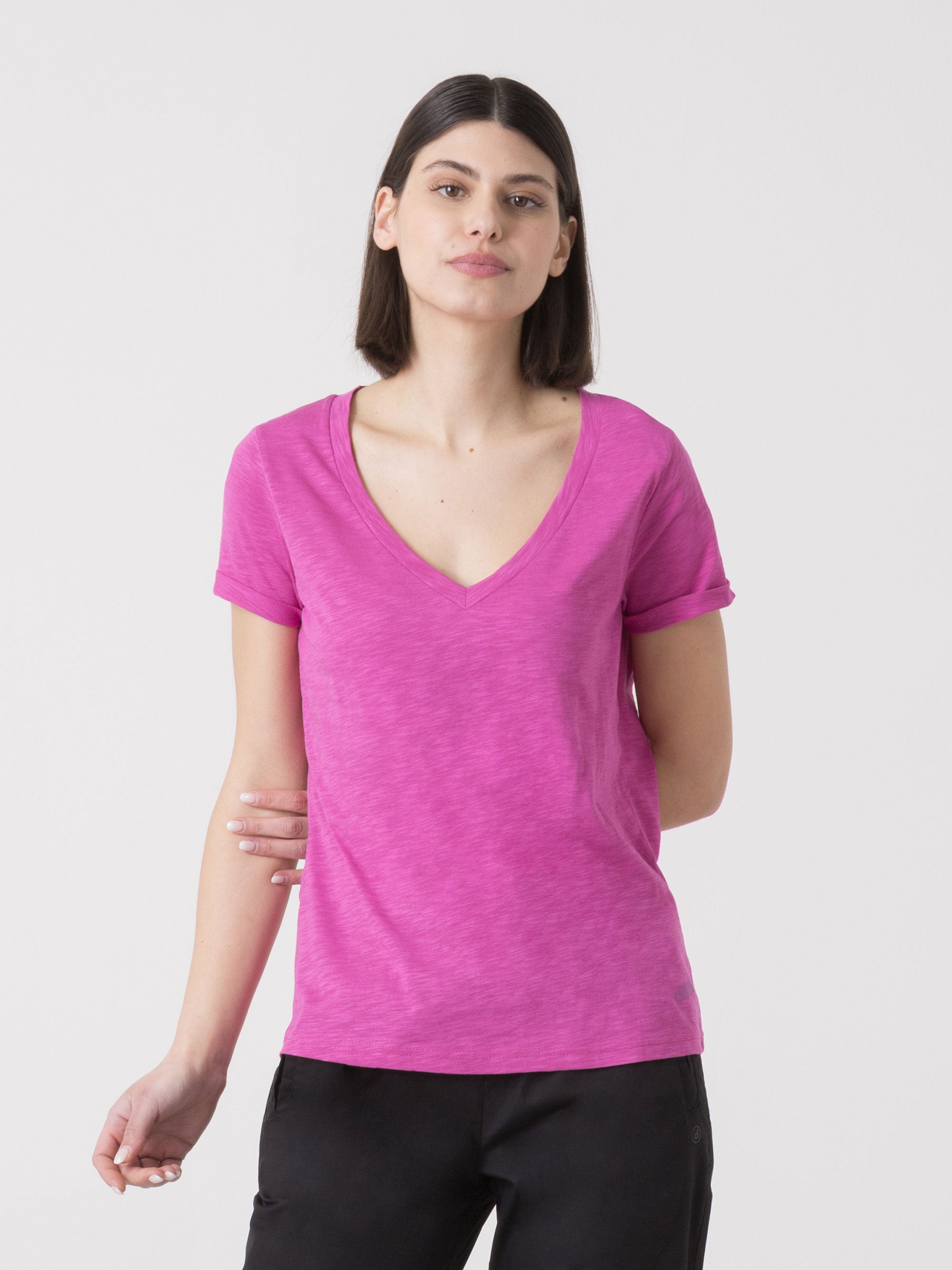 dimensione-danza-t-shirt-donna-in-slub-jersey-con-scollo-a-v image 6