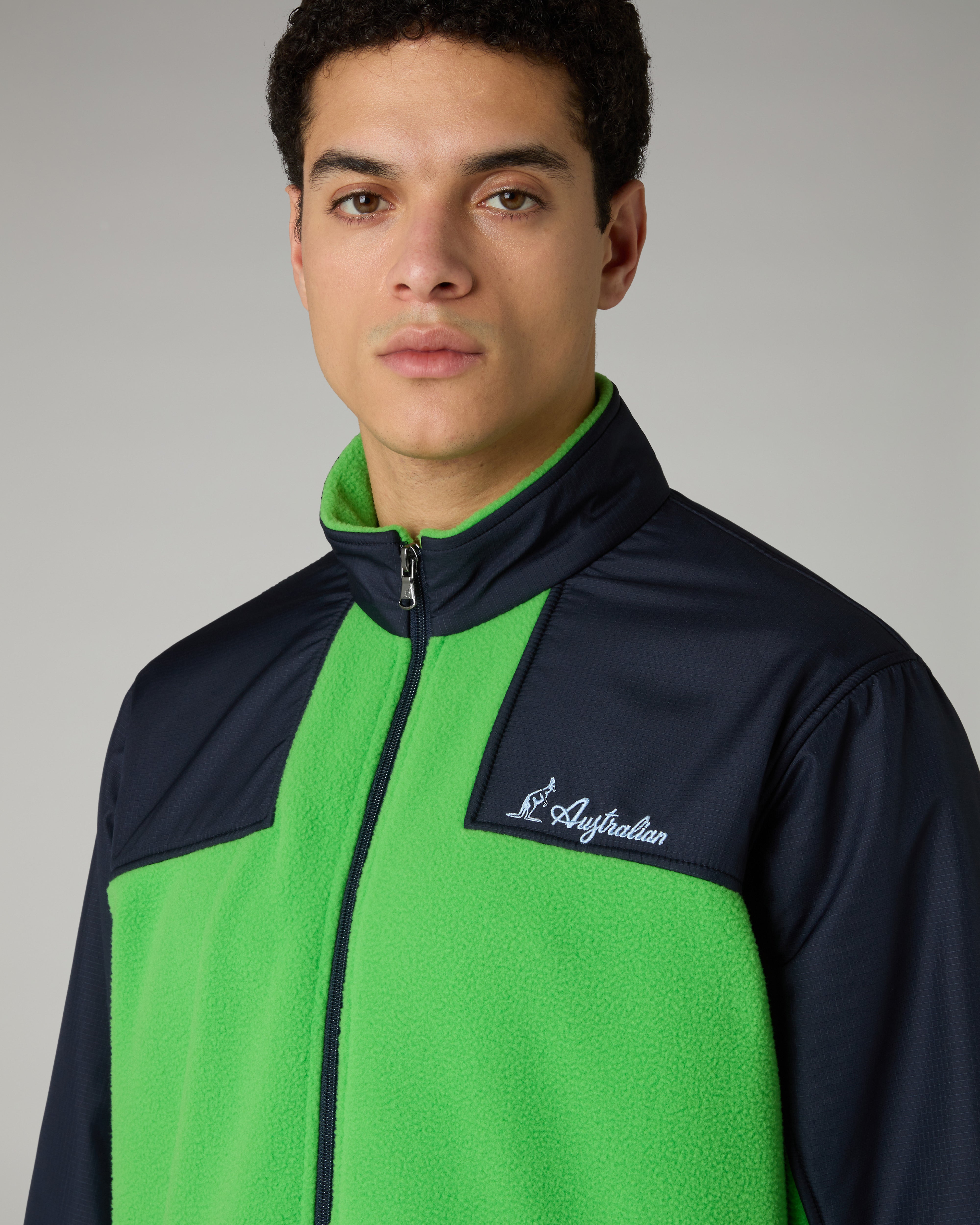 australian-color-block-track-jacket-giacca-in-pile-full-zip-made-in-italy image 4