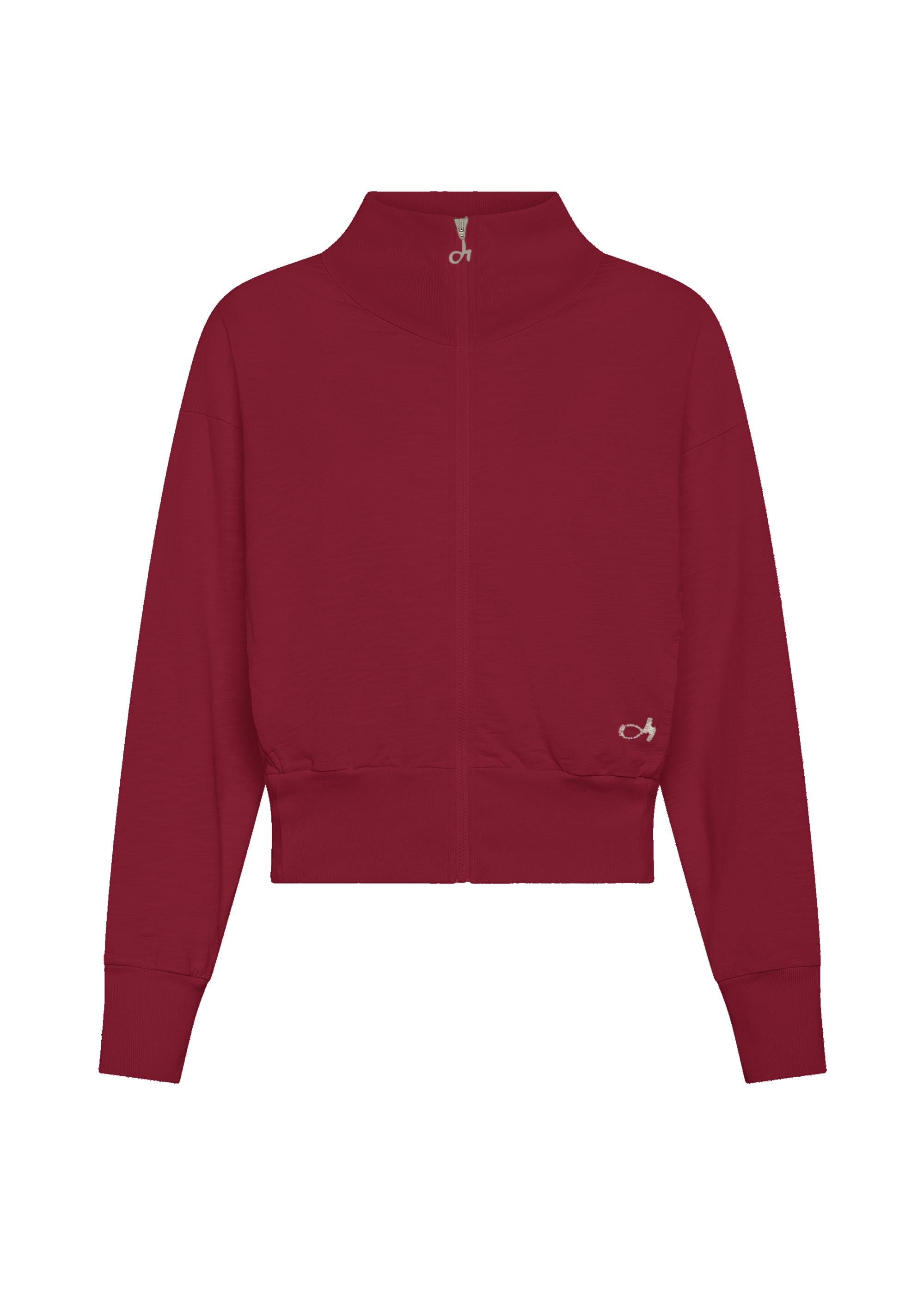 deha-d42660-felpa-full-zip-cotone-fiammato-rosso image 1