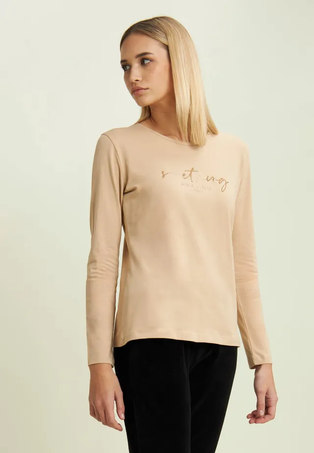 freddy-t-shirt-donna-maniche-lunghe-something-amazing-con-strass image 1