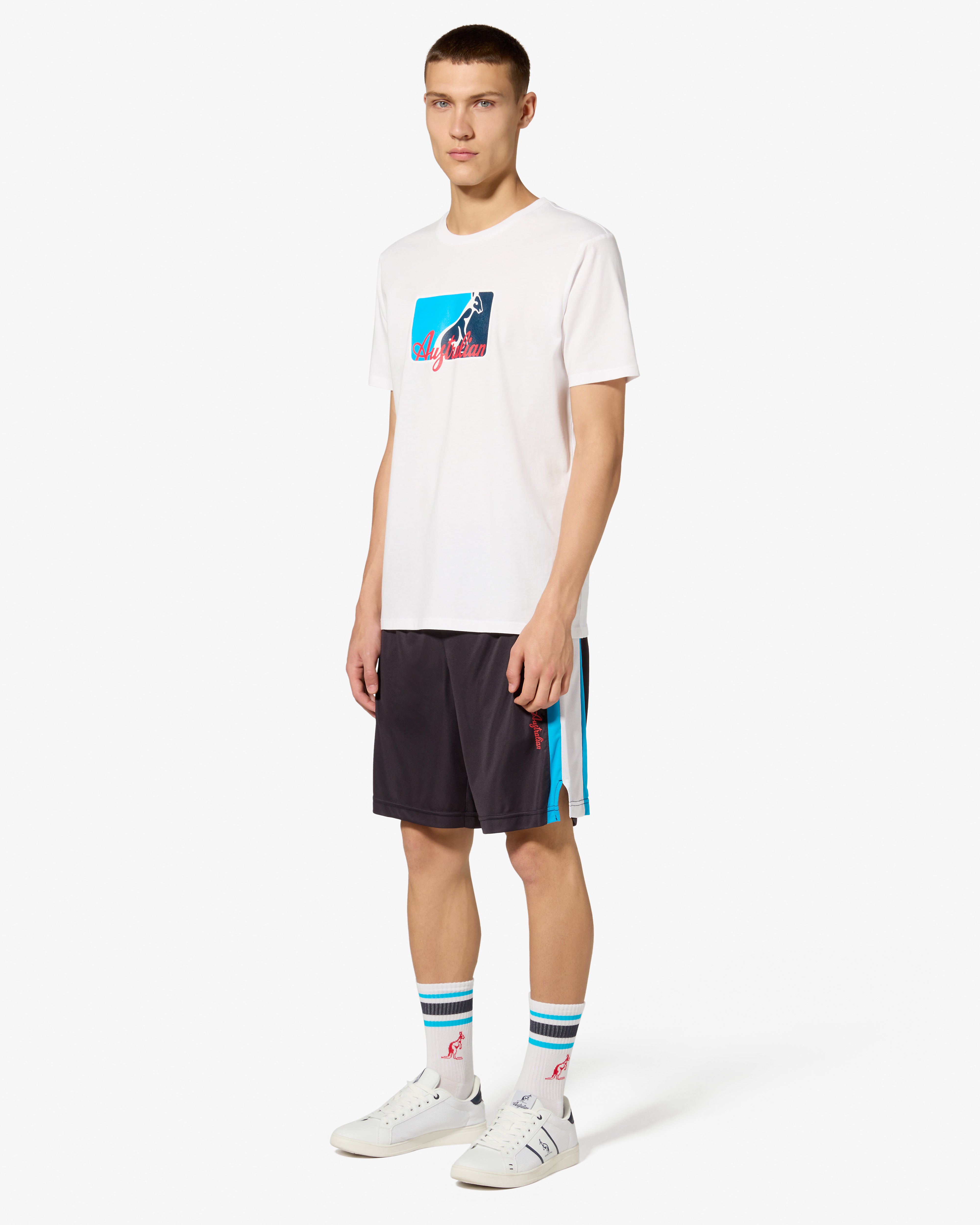 australian-league-t-shirt-cotone-bianca-con-stampa-petto-regular-fit image 2