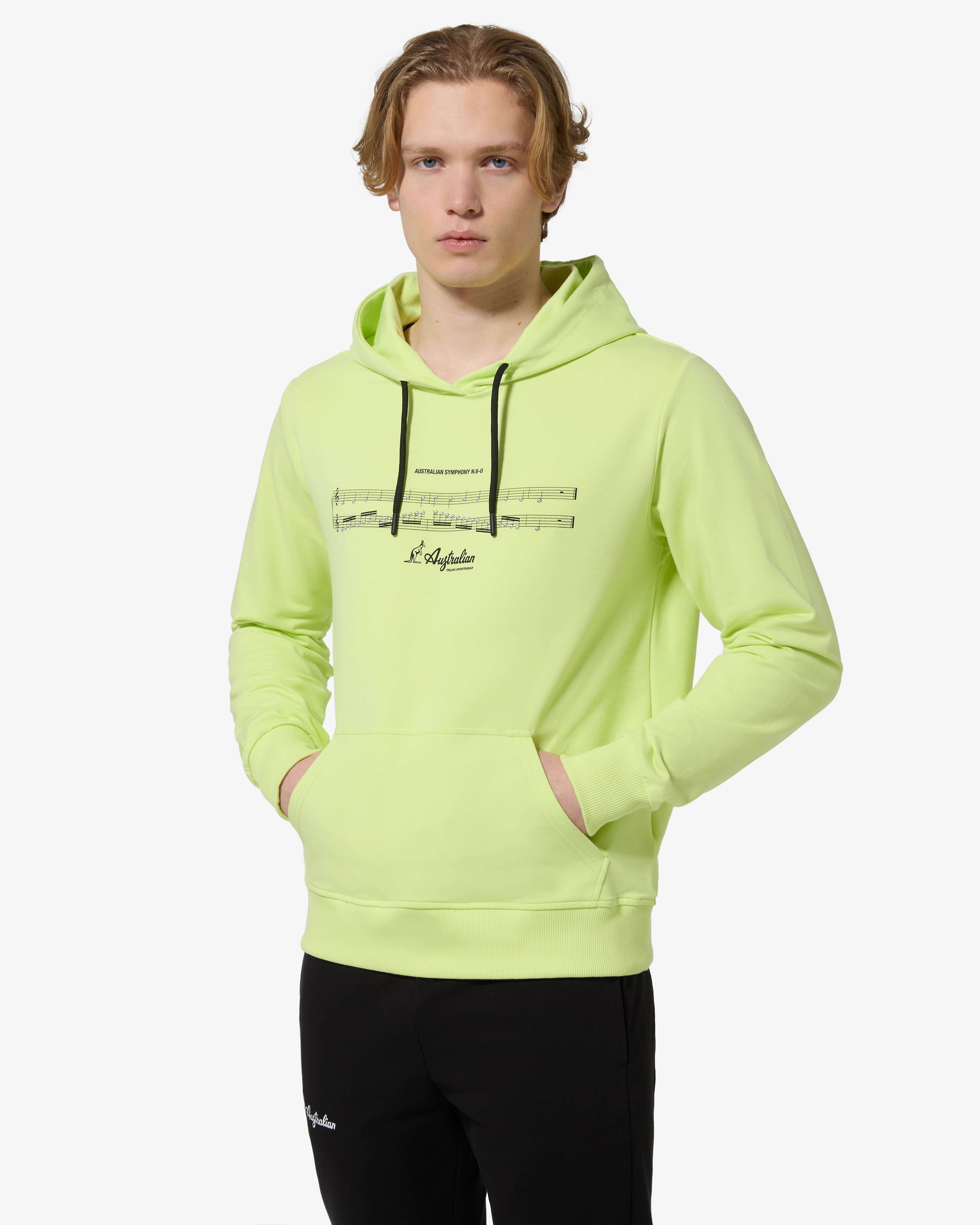 australian-symphony-hoodie-uomo-felpa-cotone-con-cappuccio-lime image 1
