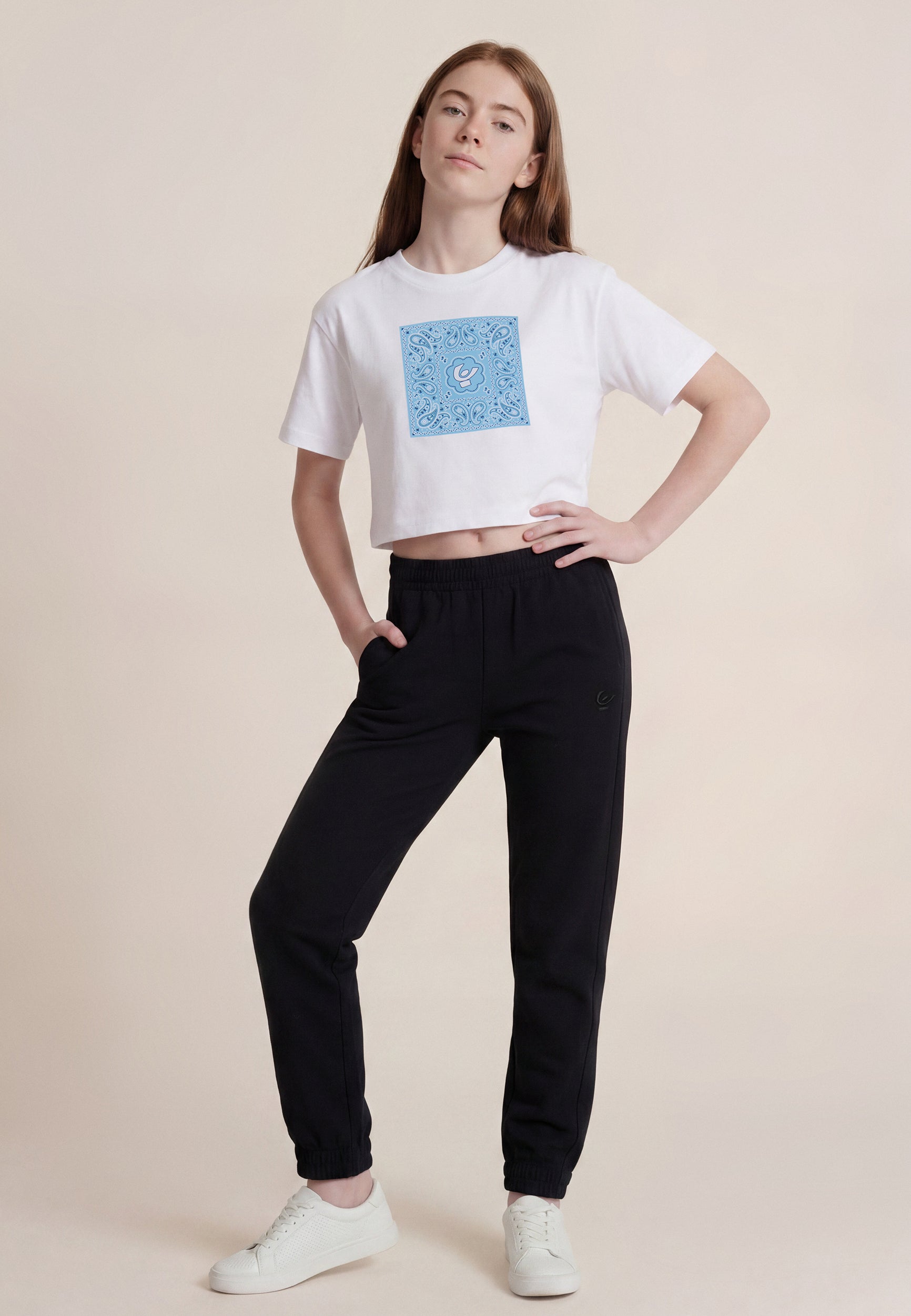 freddy-t-shirt-cropped-bambina-grafica-paisley-manica-corta image 2
