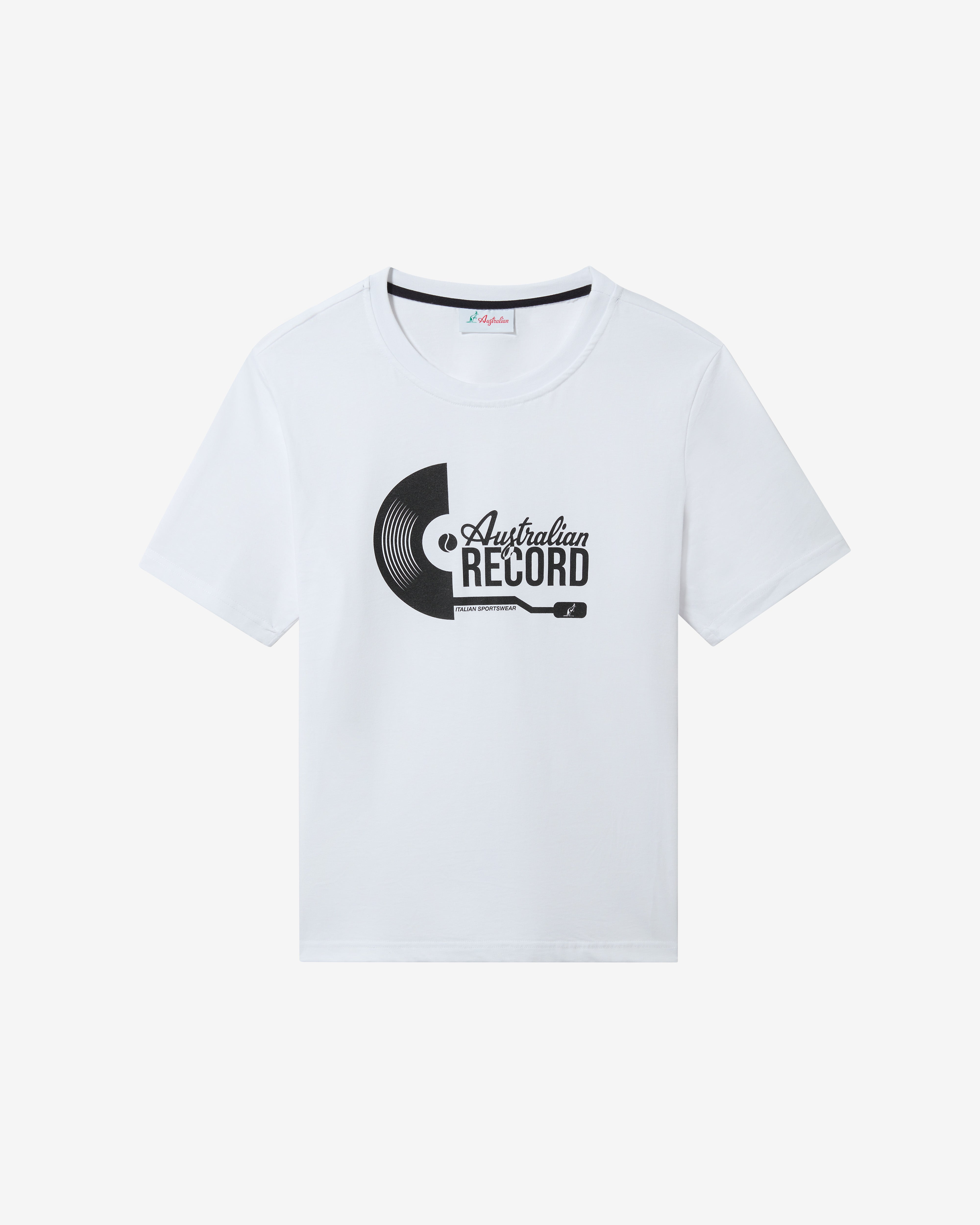 australian-record-t-shirt-cotone-bianco-regular-fit-made-in-italy image 4
