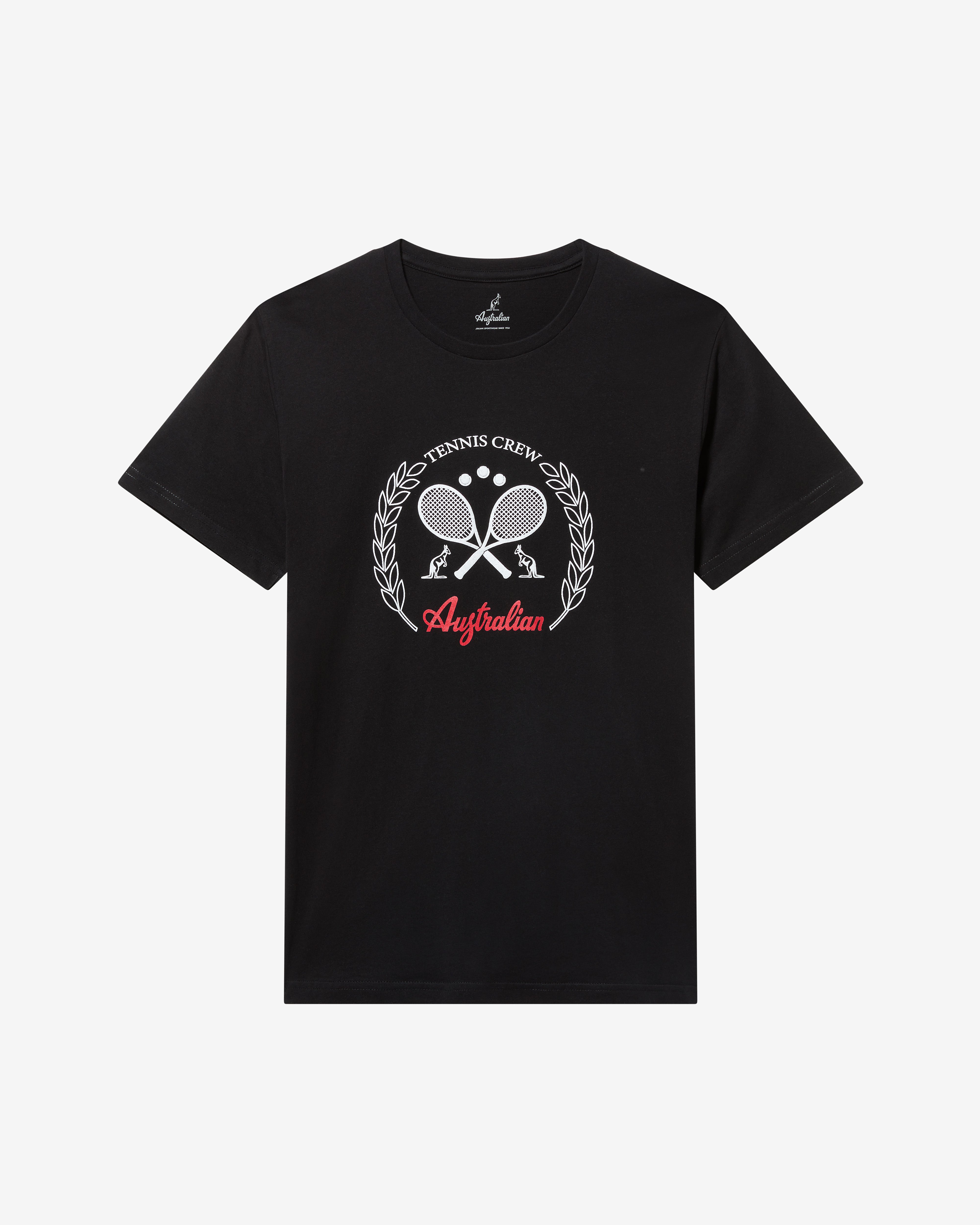 australian-tennis-crew-t-shirt-cotone-nero image 1