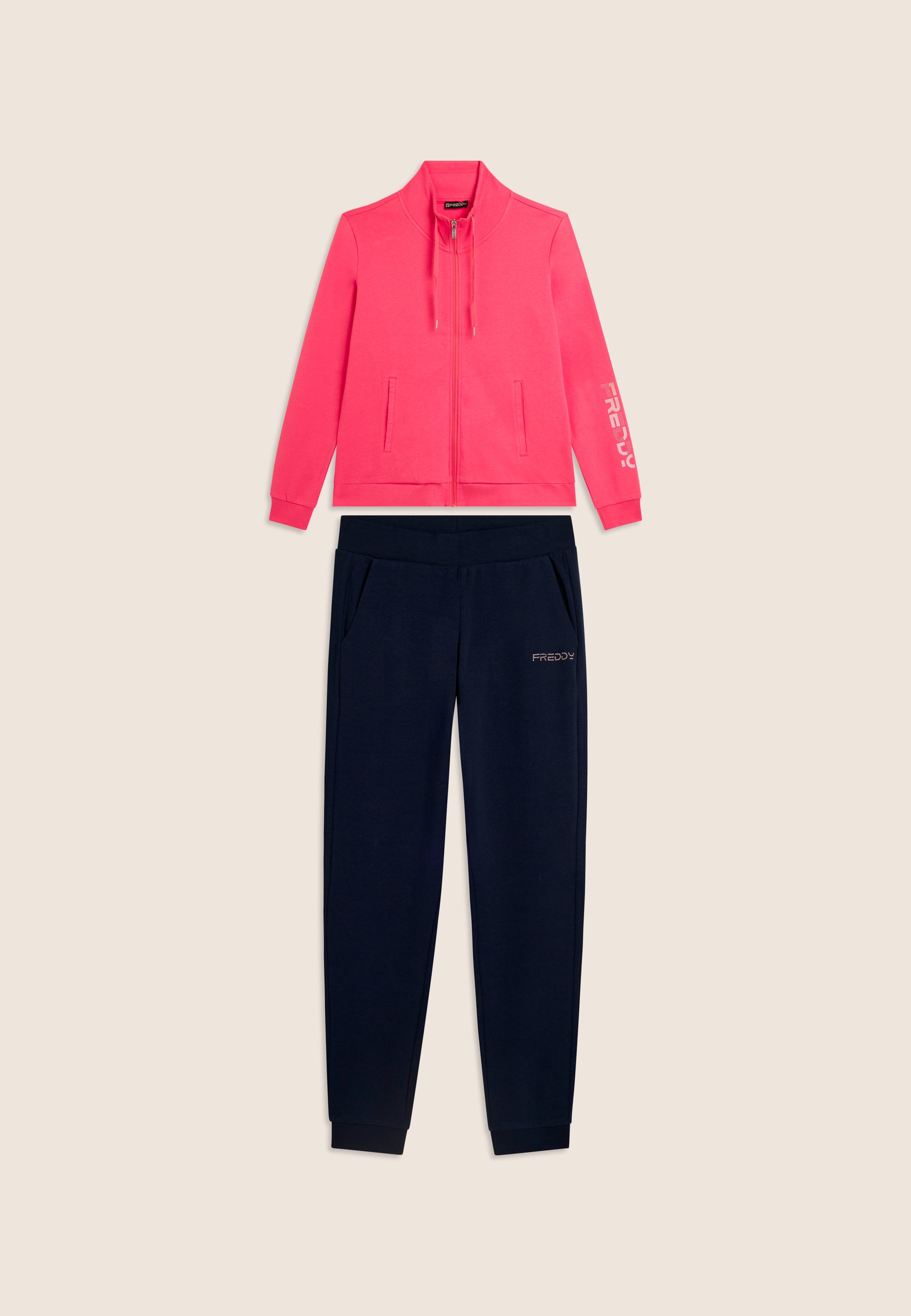 freddy-tuta-donna-zip-collo-alto-100-cotone-logo-perline image 6