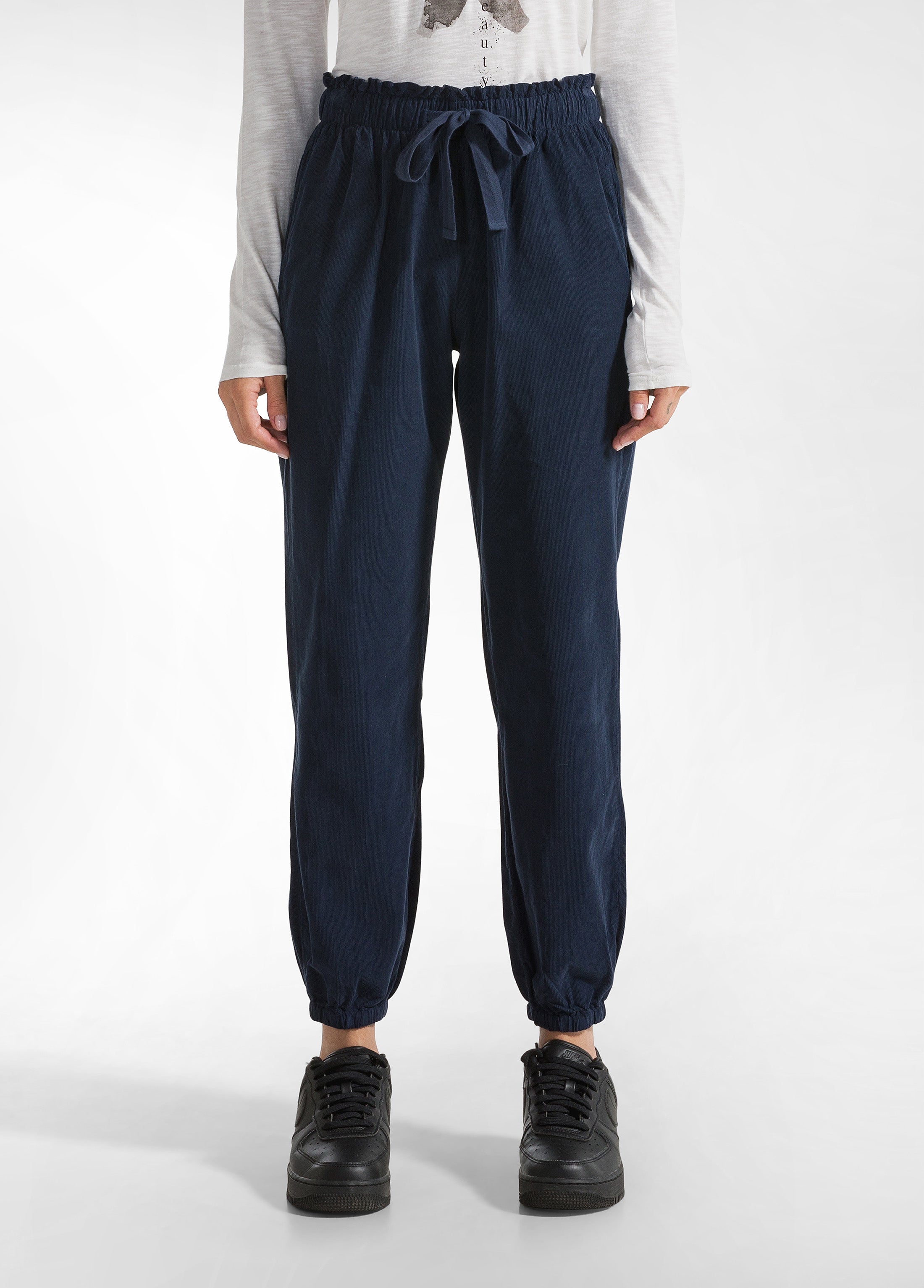 deha-pantalone-jogger-in-velluto-leggero-blu image 2