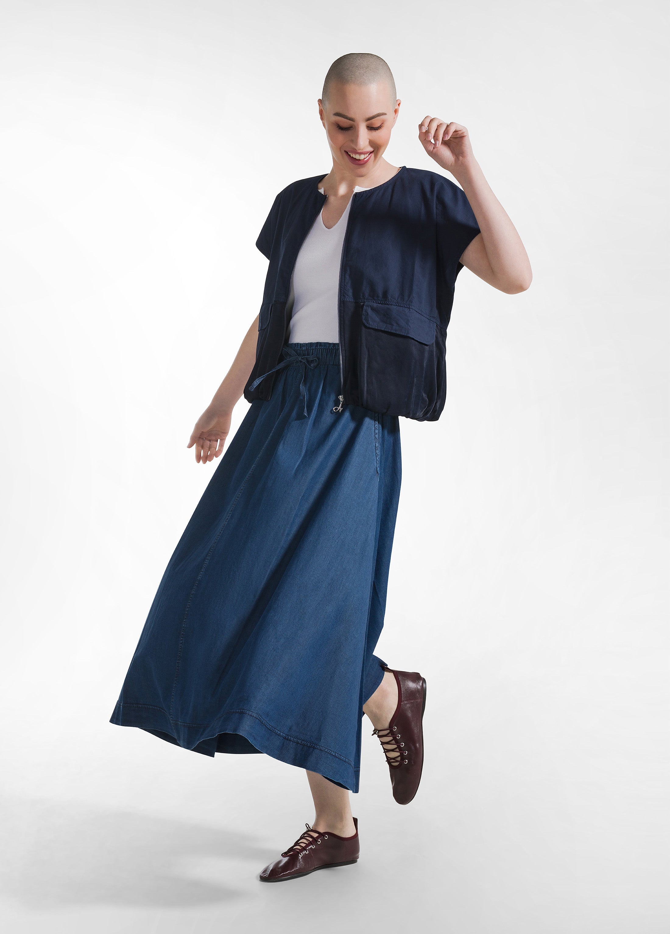 deha-a00795-gonna-lunga-in-denim-lyocell-blu image 1
