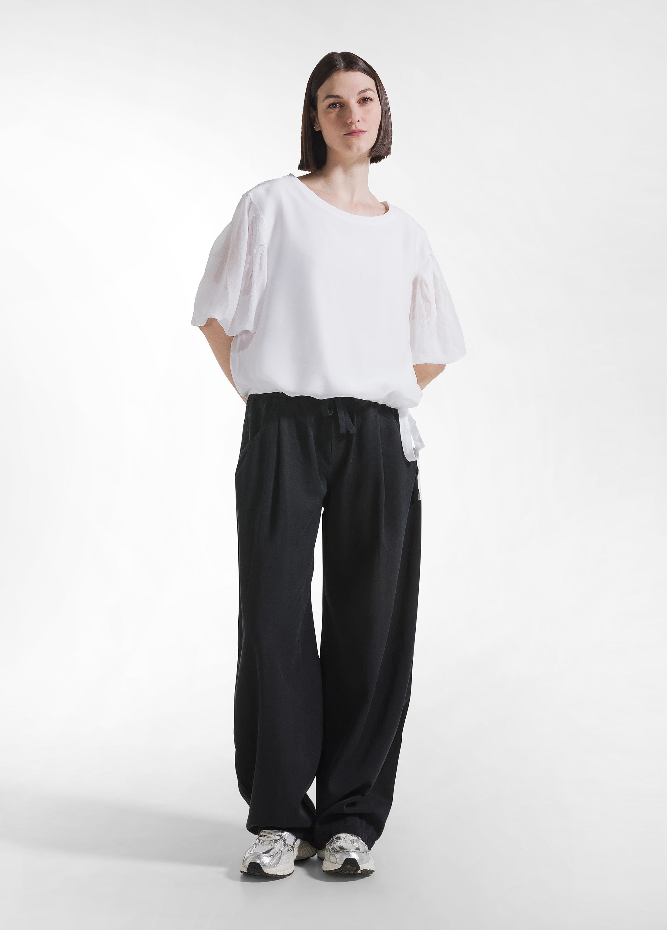 deha-t-shirt-ampia-in-cotone-e-seta-con-strati-sovrapposti-bianco image 4