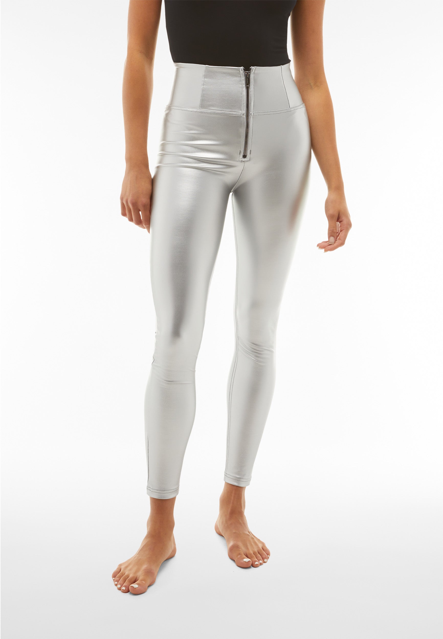 freddy-pantaloni-wr-up-vita-altissima-in-similpelle-metallizzata image 1
