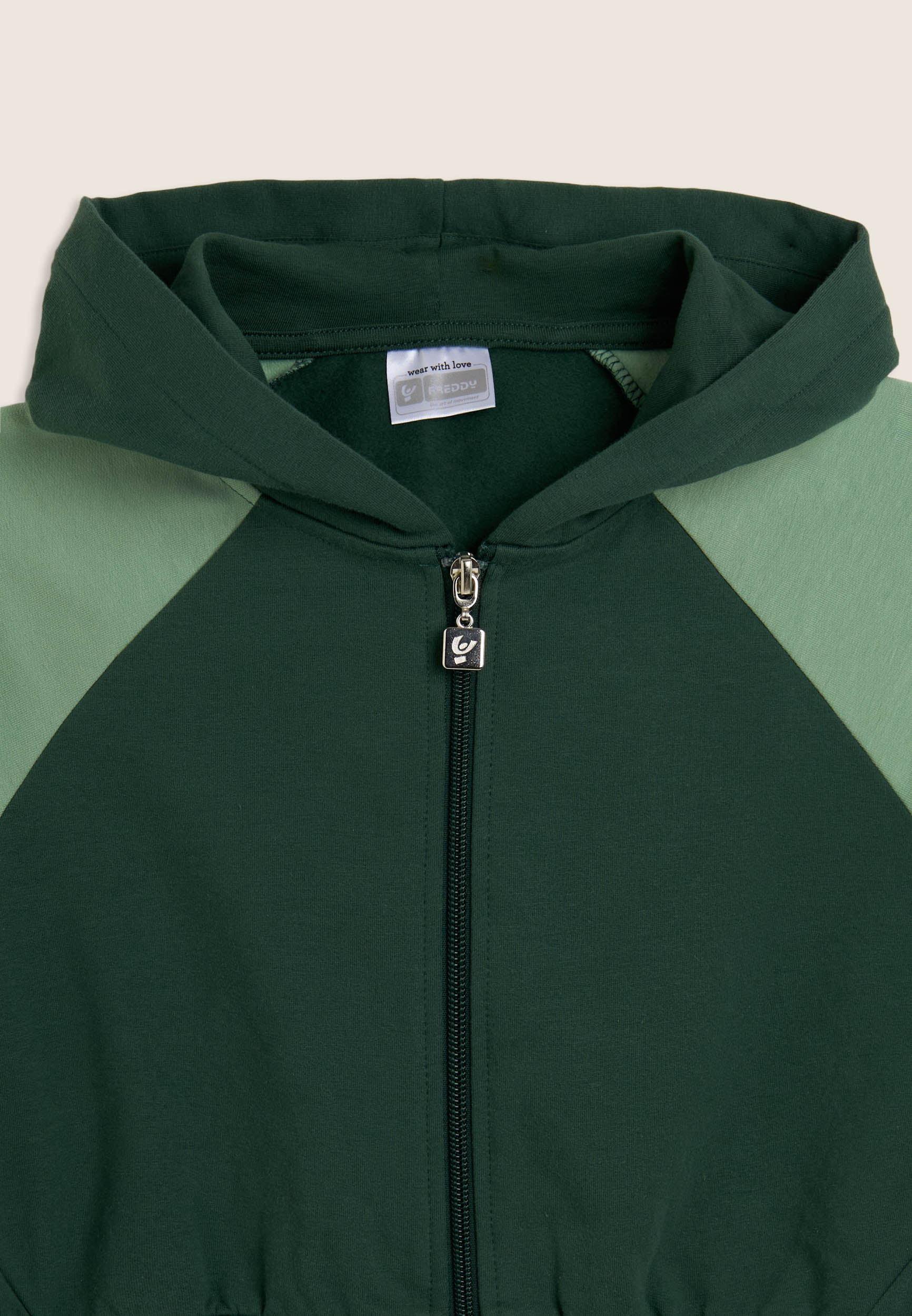 freddy-felpa-junior-full-zip-cropped-color-block-con-cappuccio image 6