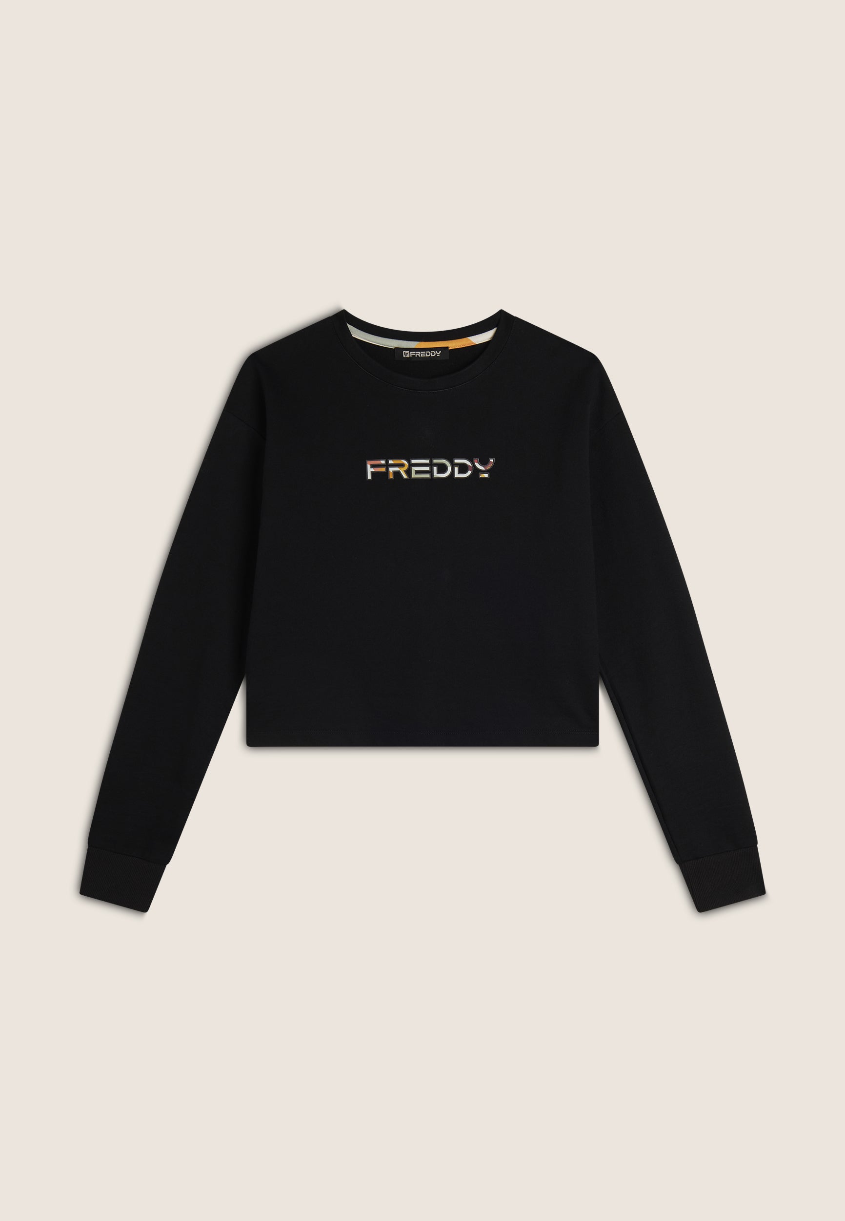 freddy-felpa-cropped-comfort-fit-logo-multicolore image 6