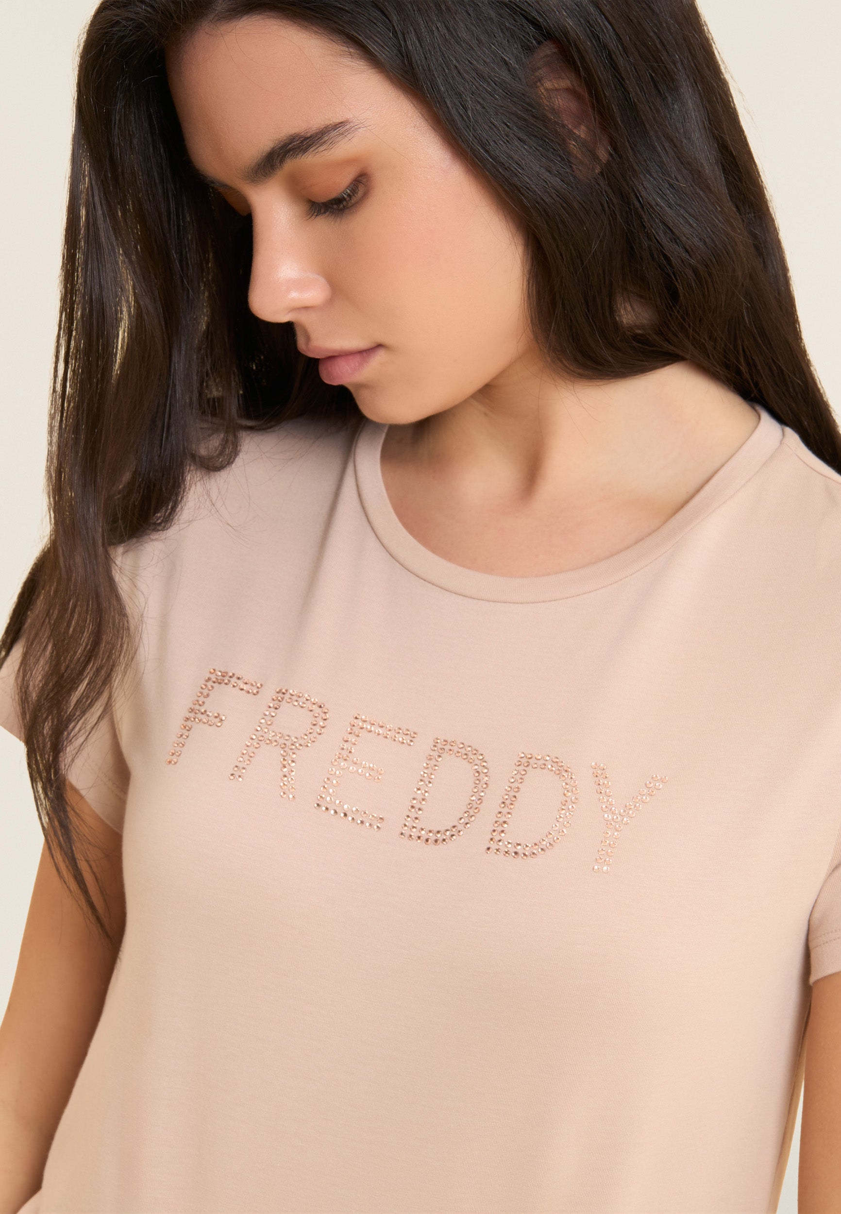 freddy-t-shirt-manica-corta-girocollo-logo-freddy-in-strass image 4