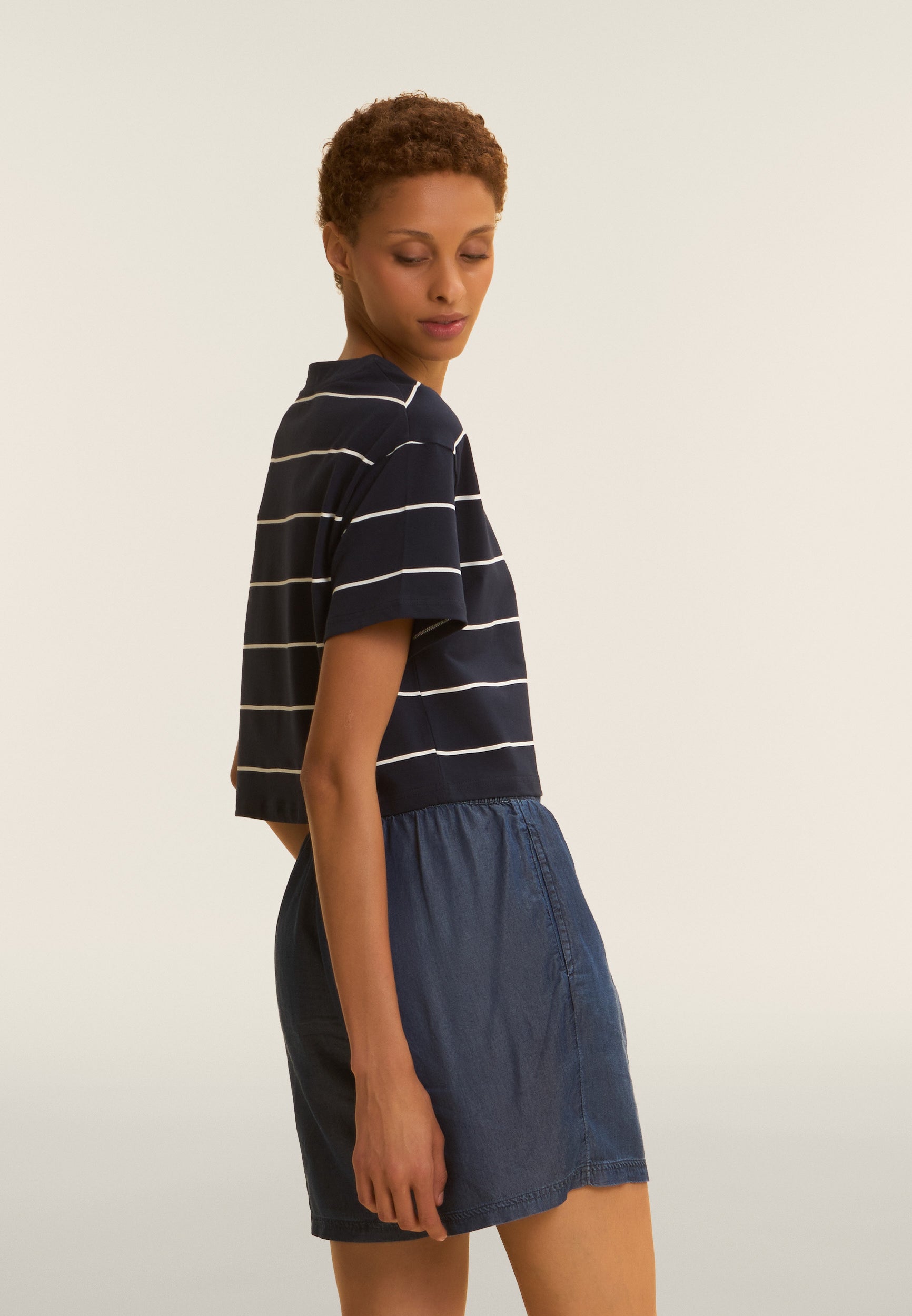 freddy-t-shirt-cropped-donna-maniche-ampie-a-righe image 3