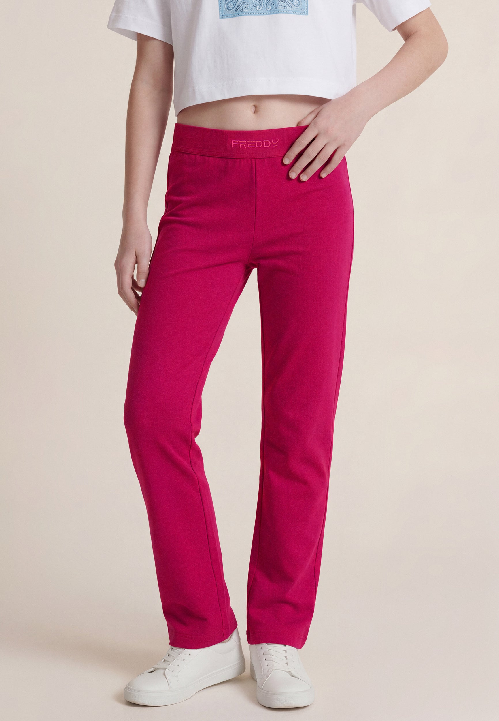 freddy-leggings-flare-bambina-e-ragazza-con-logo-ricamato image 1