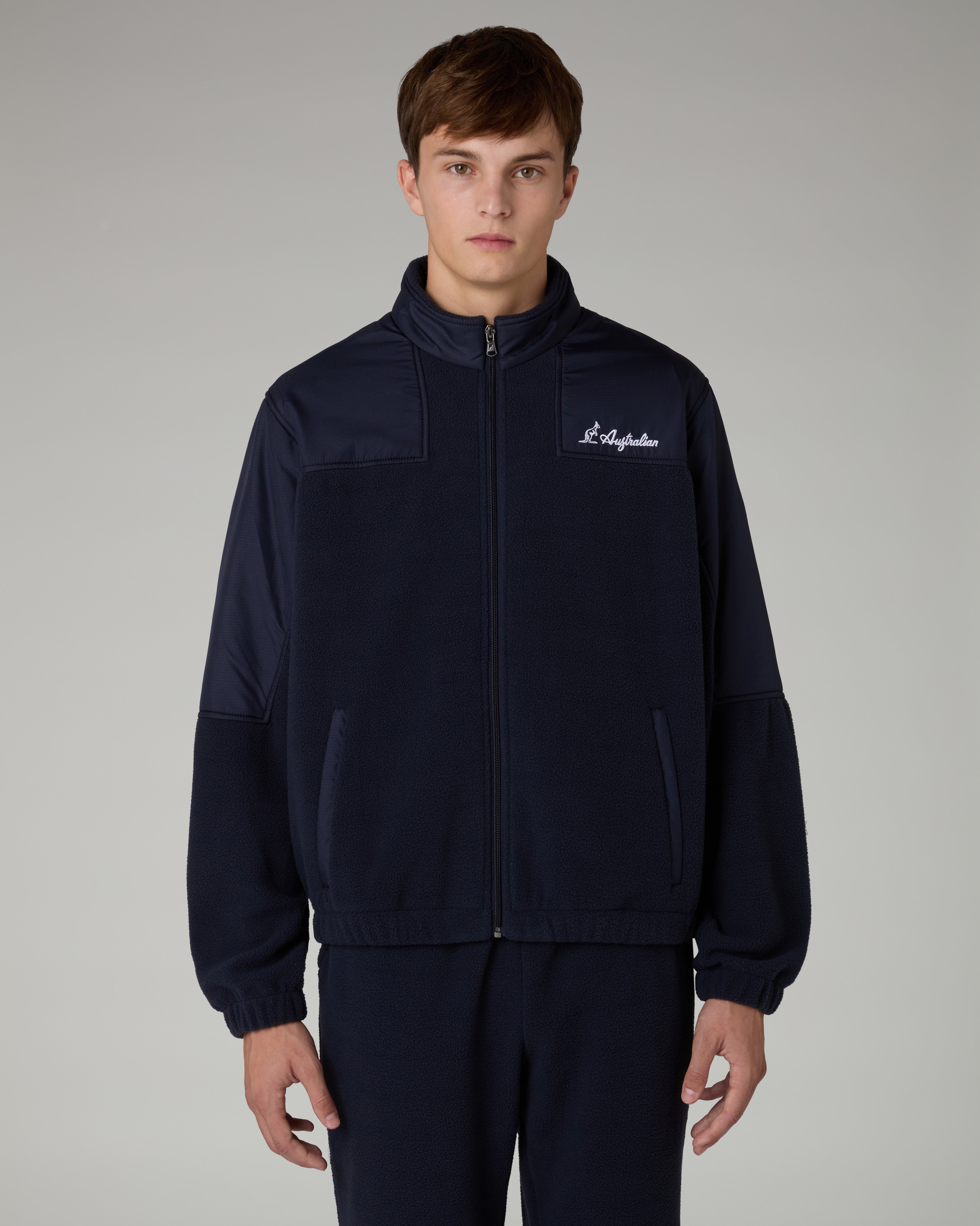 australian-color-block-track-jacket-giacca-pile-eclipse-blue image 1