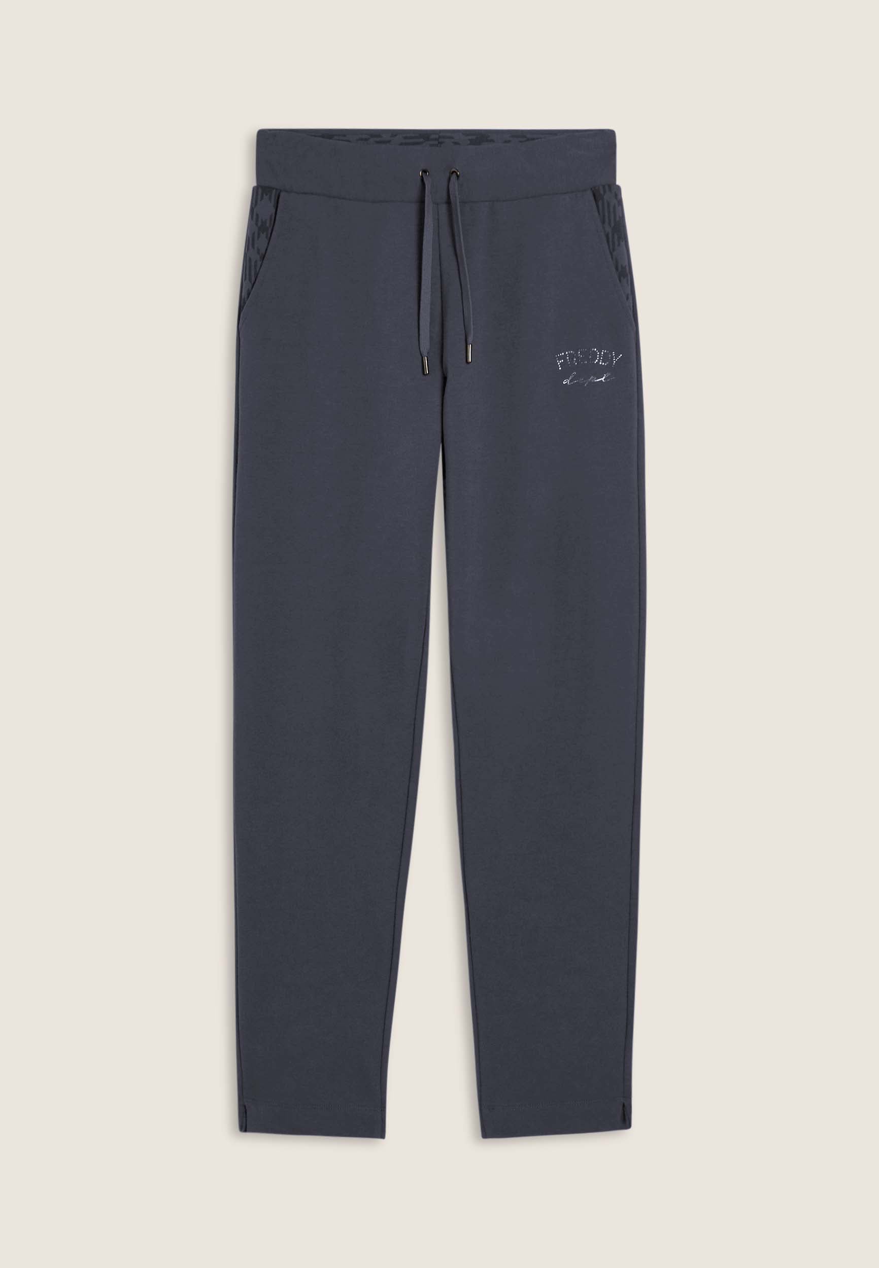 freddy-pantaloni-sportivi-regular-fit-con-spacchi-laterali-e-logo-borchie image 8