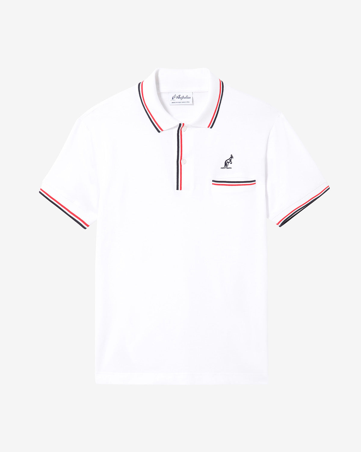 australian-pocket-piquet-polo-shirt-bianca-regular-con-tasca image 1