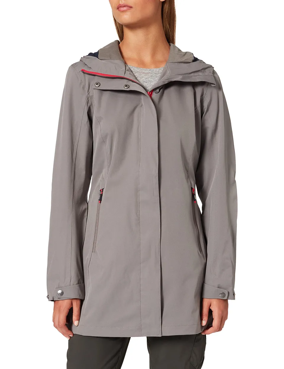cmp-rigel-giacca-lunga-elasticizzata-impermeabile-da-donna-con-cappuccio image 1