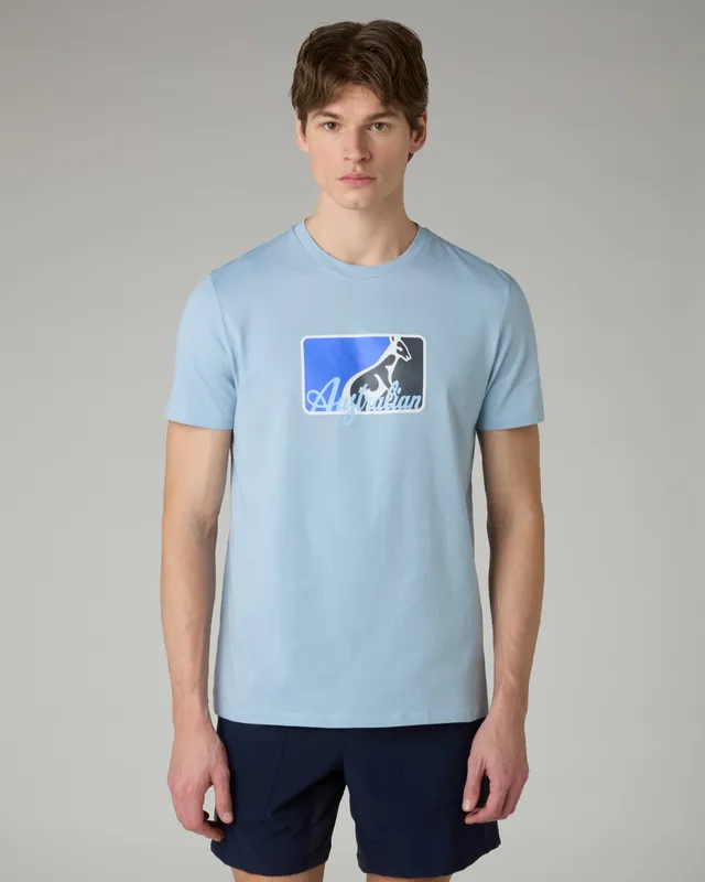 australian-league-cotton-t-shirt-maglietta-tennis-azzurro-pastello image 1