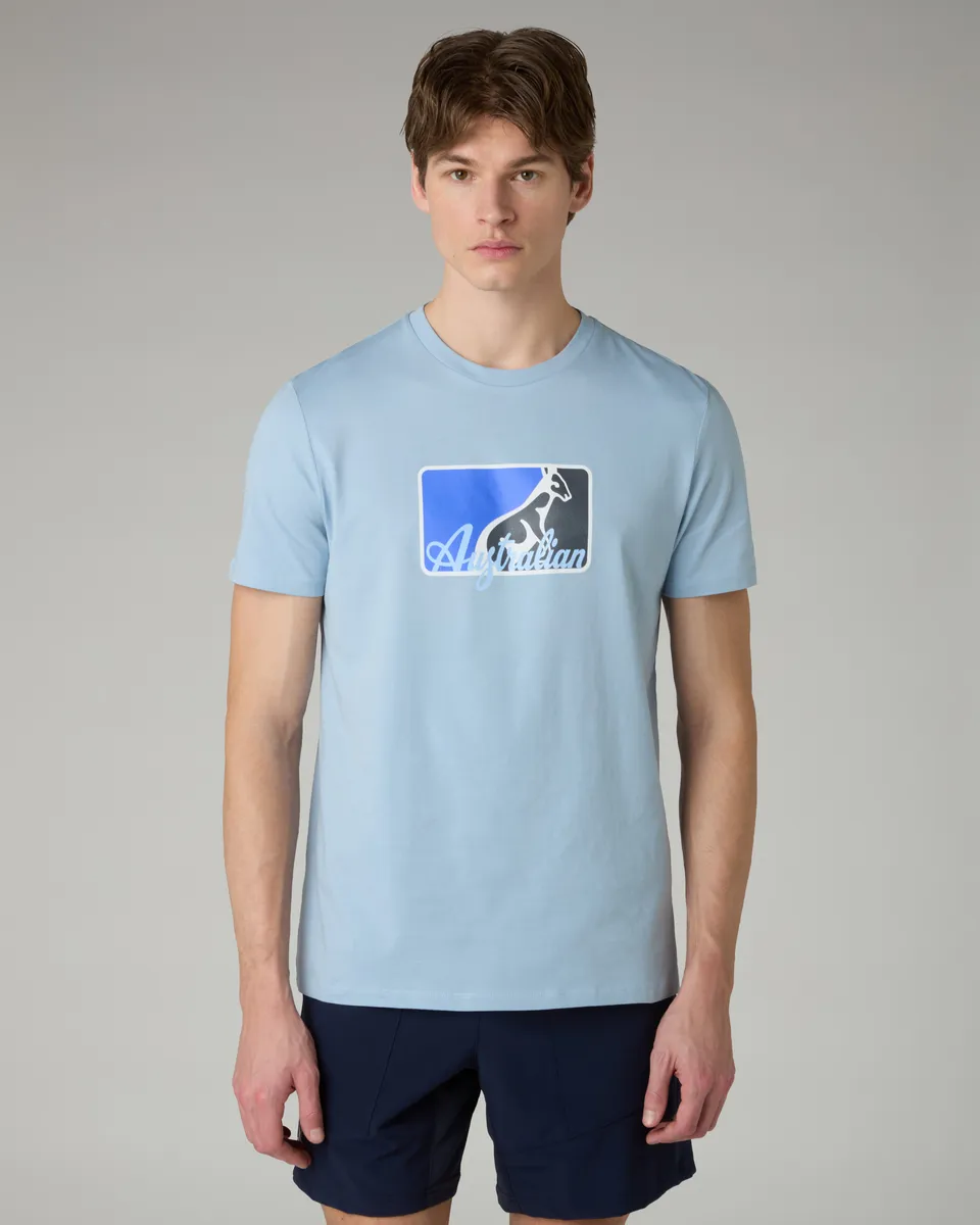 australian-league-cotton-t-shirt-maglietta-tennis-azzurro-pastello image 1