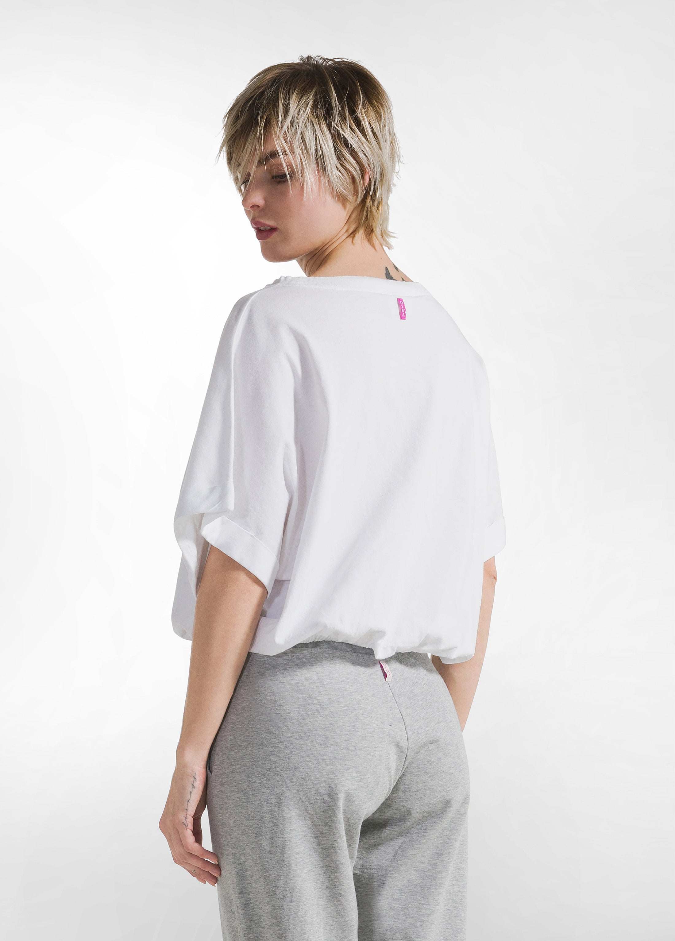 deha-c22082-t-shirt-ampia-effetto-sfumato-bianco image 2