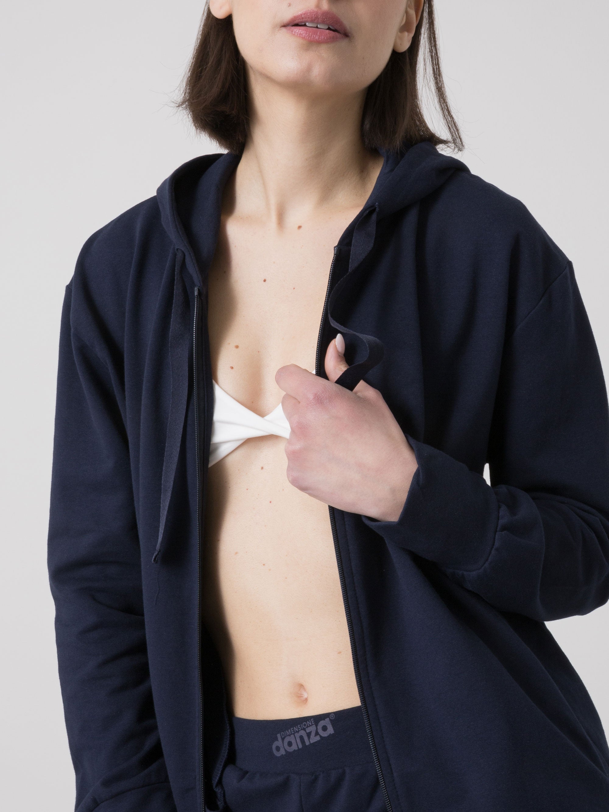 dimensione-danza-felpa-donna-danza-full-zip-con-cappuccio-in-felpa-non-garzata image 5