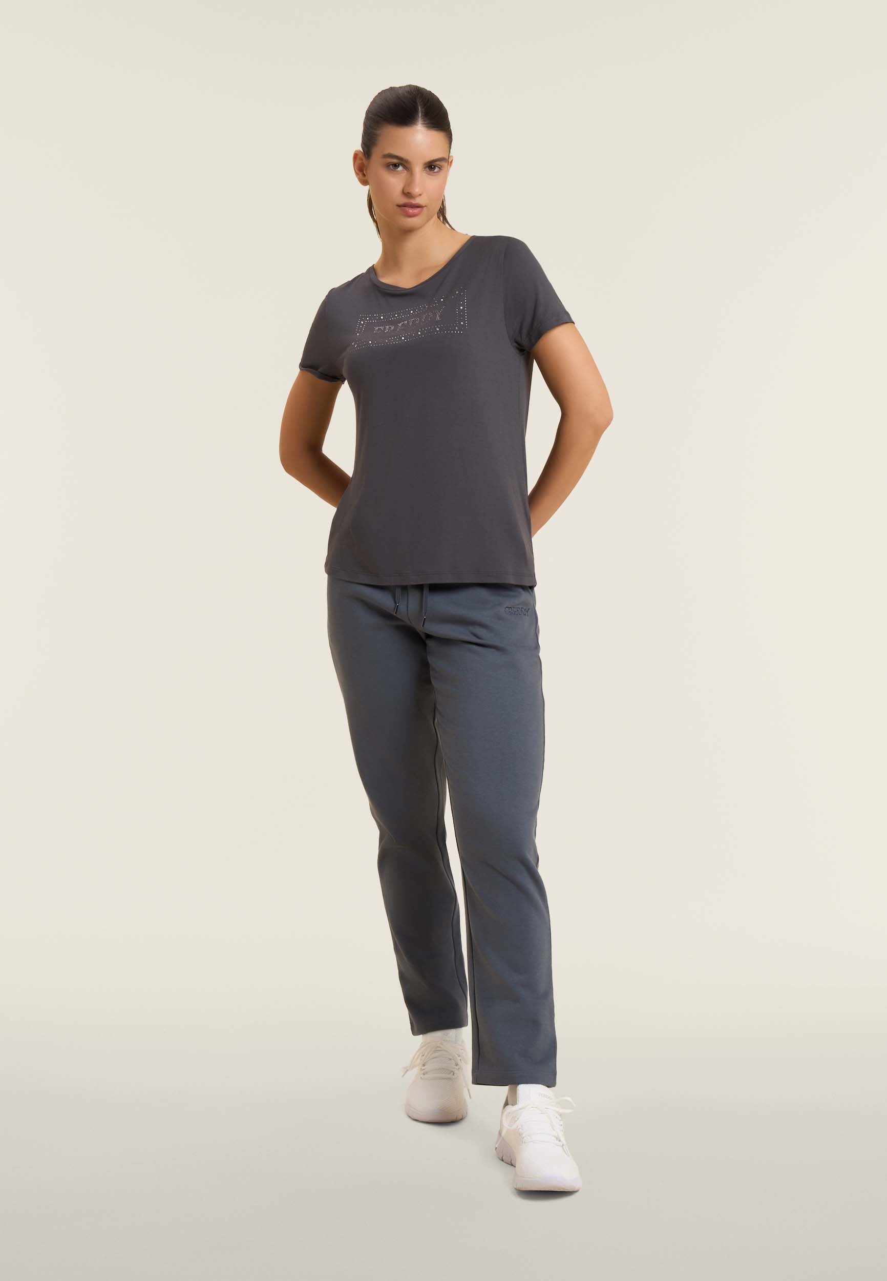 freddy-t-shirt-donna-con-logo-strass-e-glitter-jersey-viscosa image 2