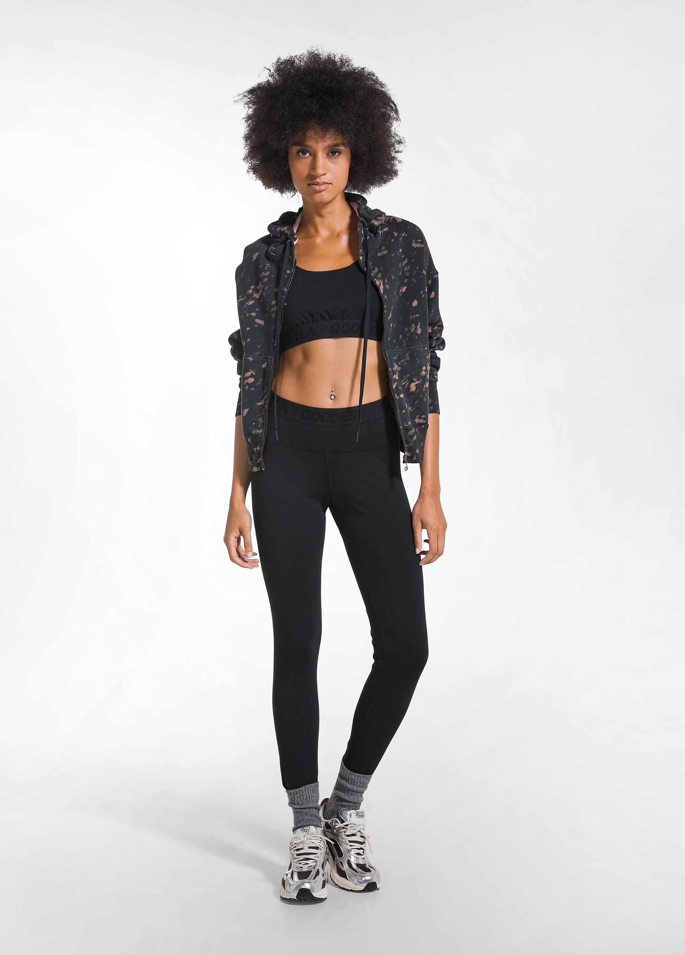 deha-d52005-leggings-jersey-stretch-con-logo-nero image 1
