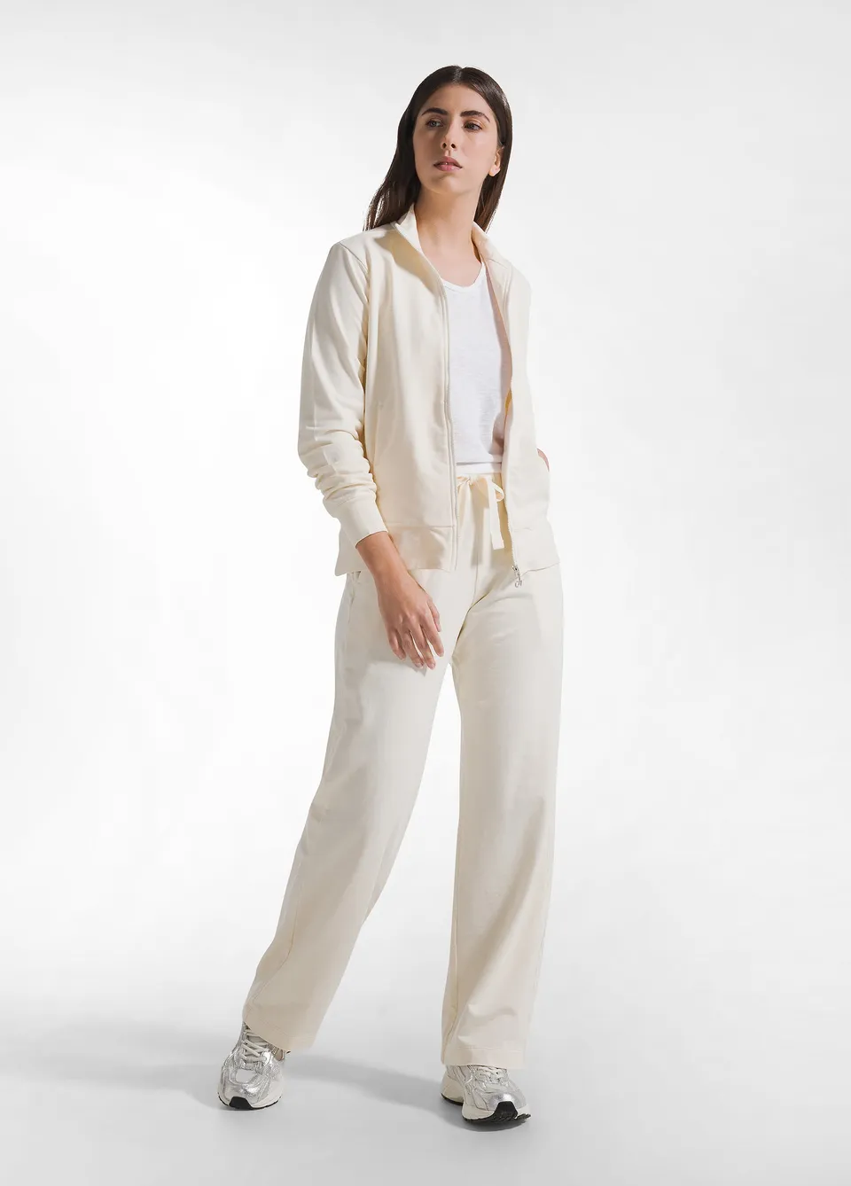 deha-pantalone-felpa-organica-bianco-200-g image 1
