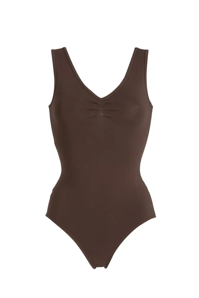 deha-body-canotta-a-v-marrone-t02002 image 1