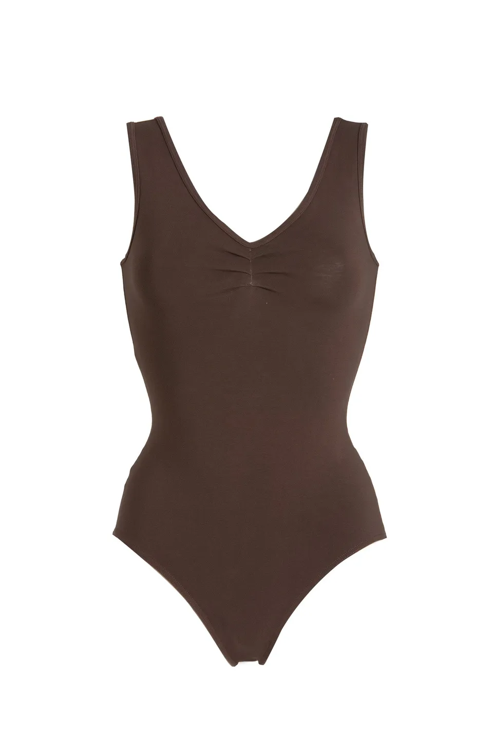 deha-body-canotta-a-v-marrone-t02002 image 1