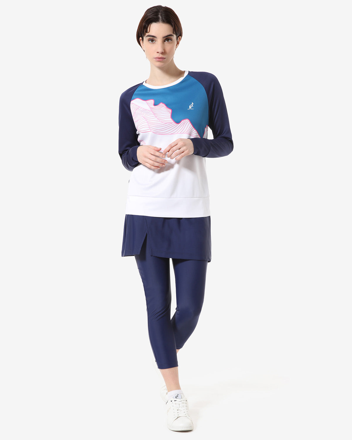 australian-ice-tennis-t-shirt-manica-lunga-blu-cosmo image 2