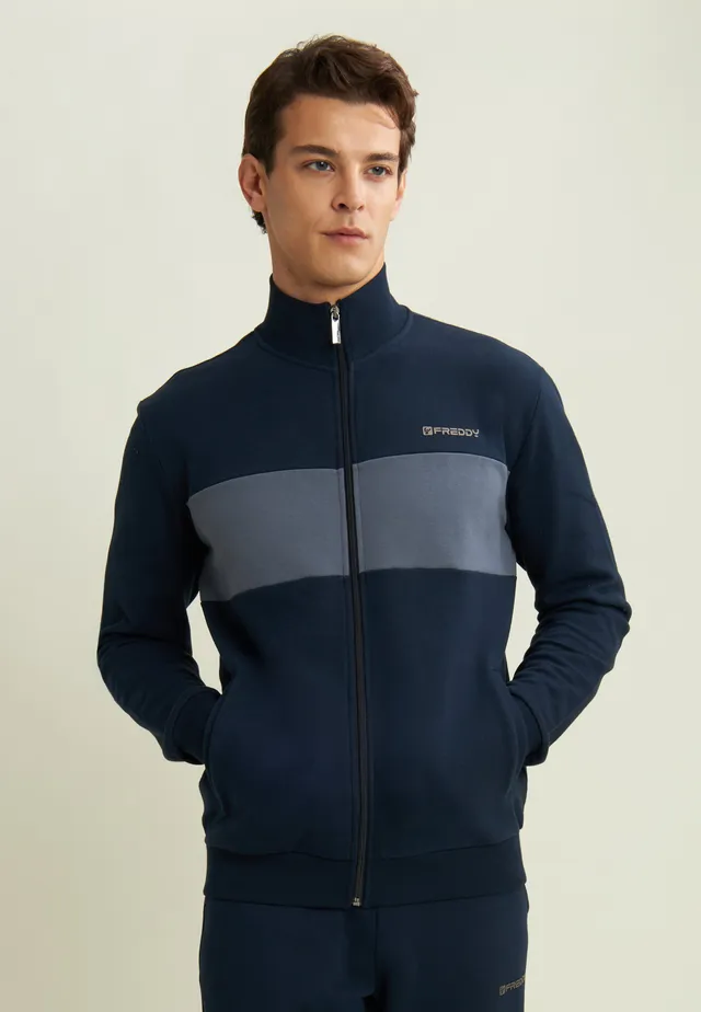 freddy-felpa-uomo-full-zip-regular-felpa-garzata-cotone image 1