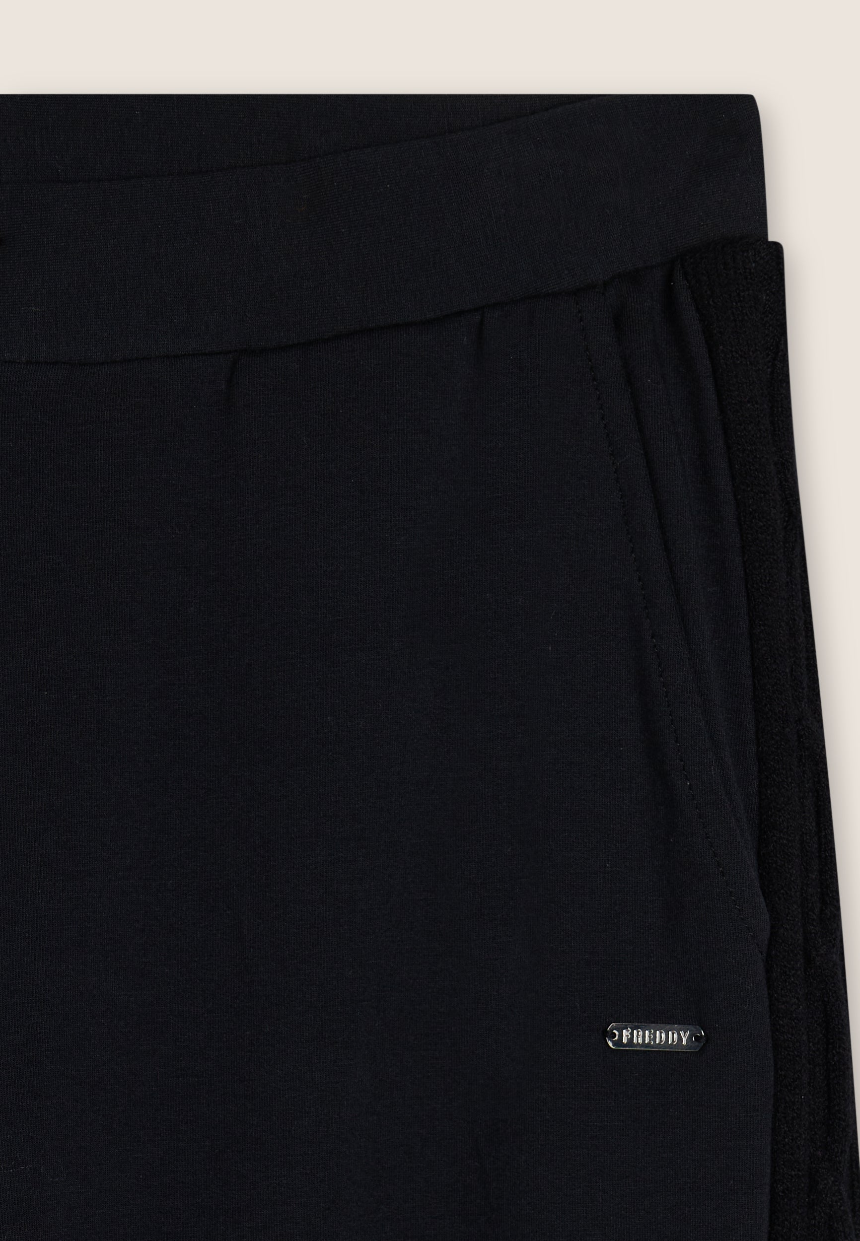 freddy-pantalone-donna-wide-leg-in-felpa-modal-con-banda-trecce image 3