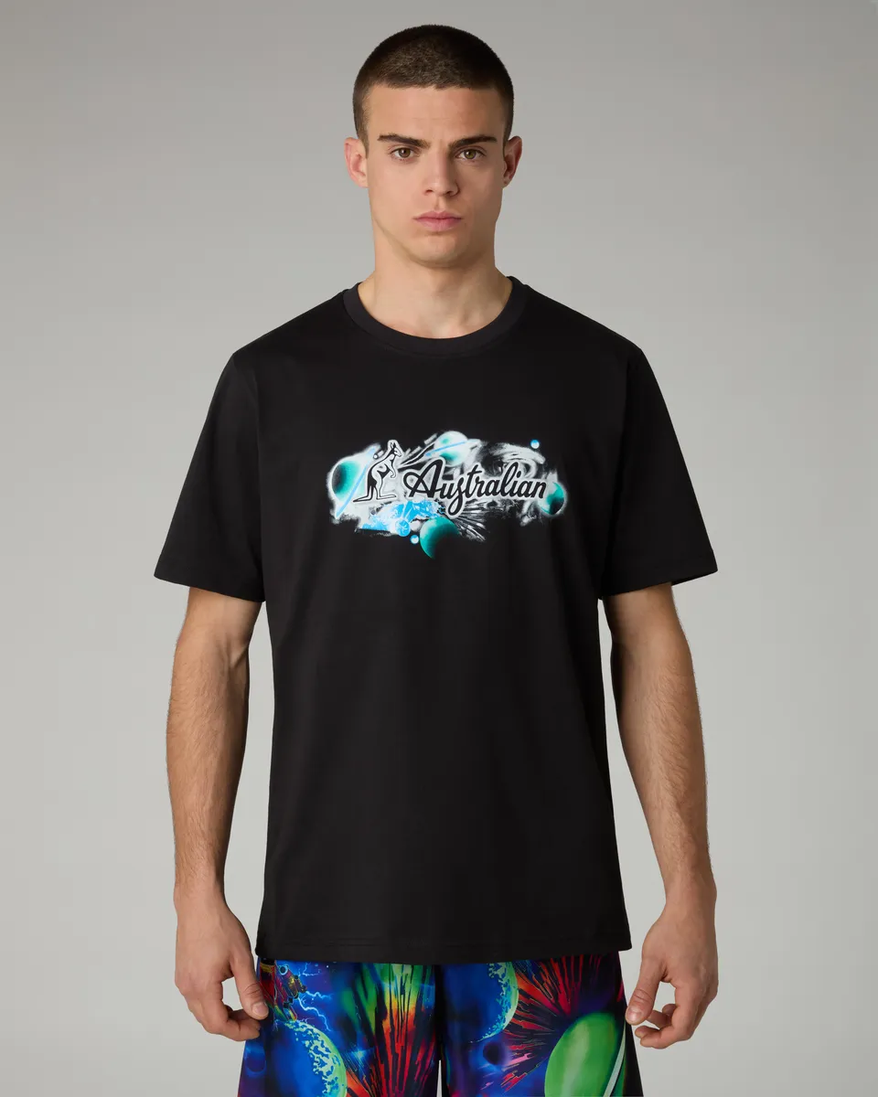 australian-planets-t-shirt-in-cotone-nero-regular-fit image 1