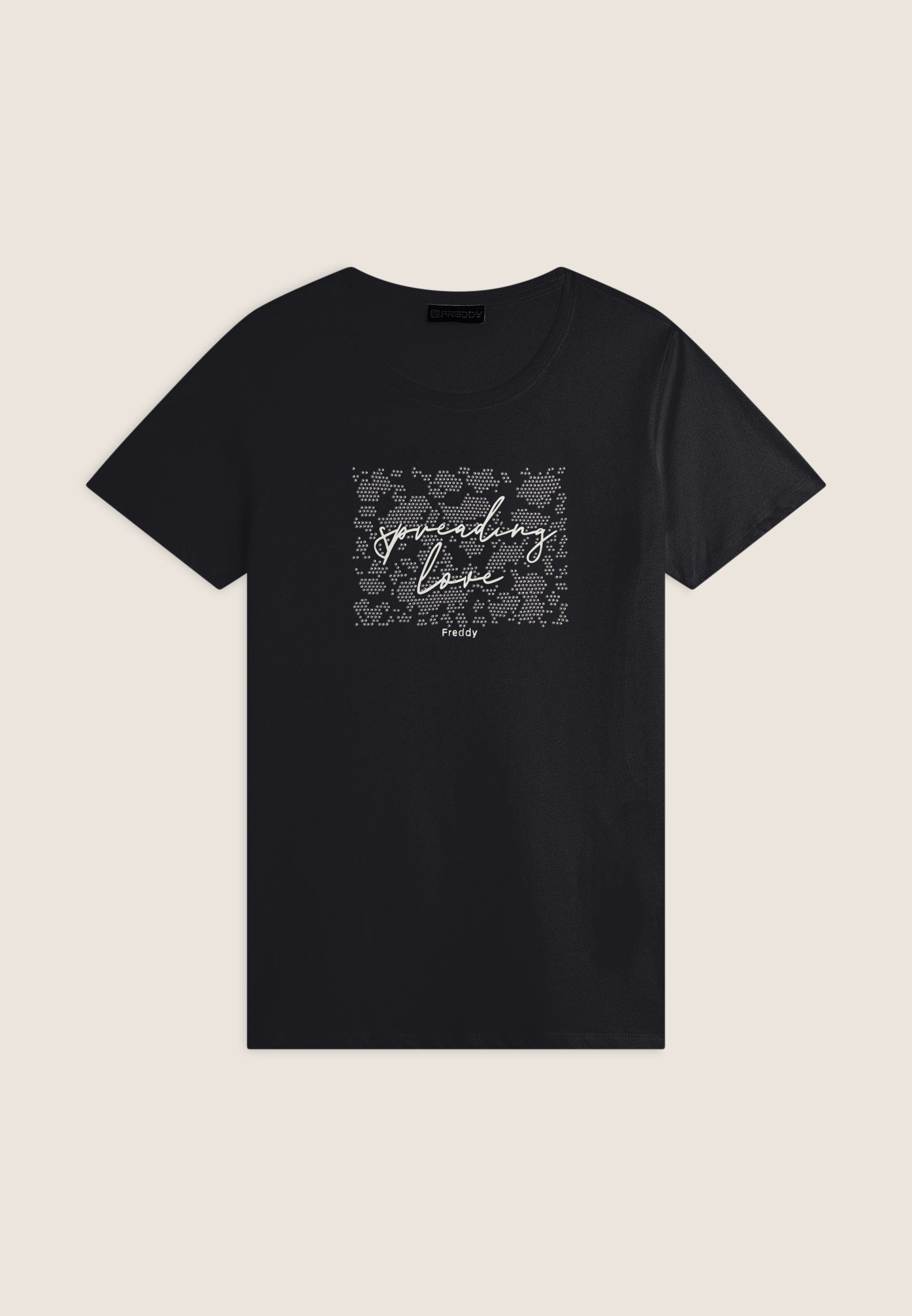 freddy-t-shirt-donna-comfort-fit-jersey-cotone-pima-con-strass image 5