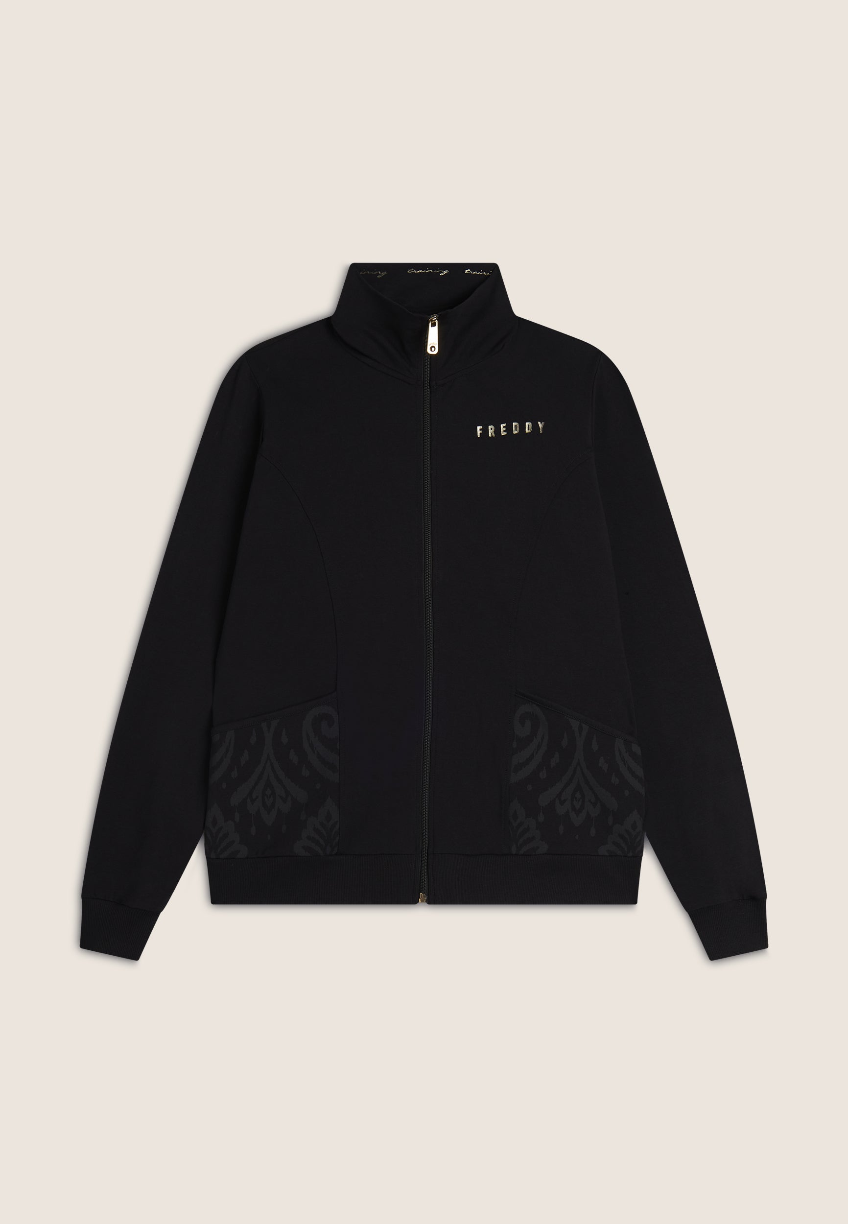 freddy-felpa-zip-leggera-collo-alto-dettagli-floreali image 5