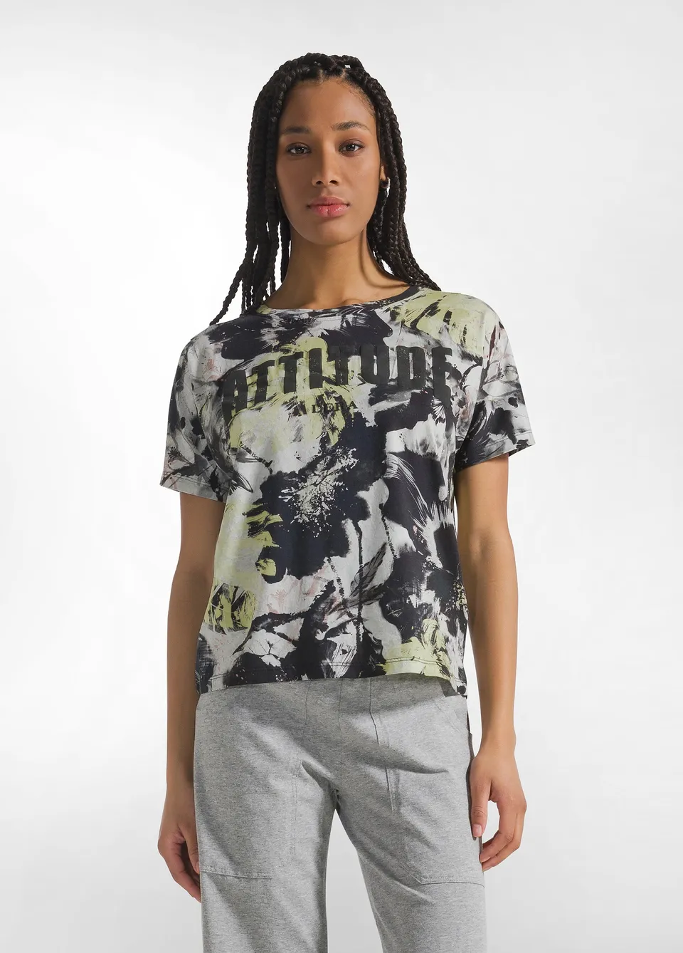 deha-t-shirt-stampata-grigio-in-jersey-di-cotone-140-g image 1