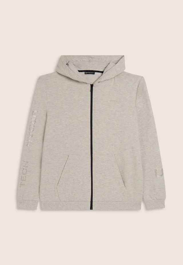 freddy-felpa-full-zip-con-cappuccio-m-lange-e-stampa-lucida image 1