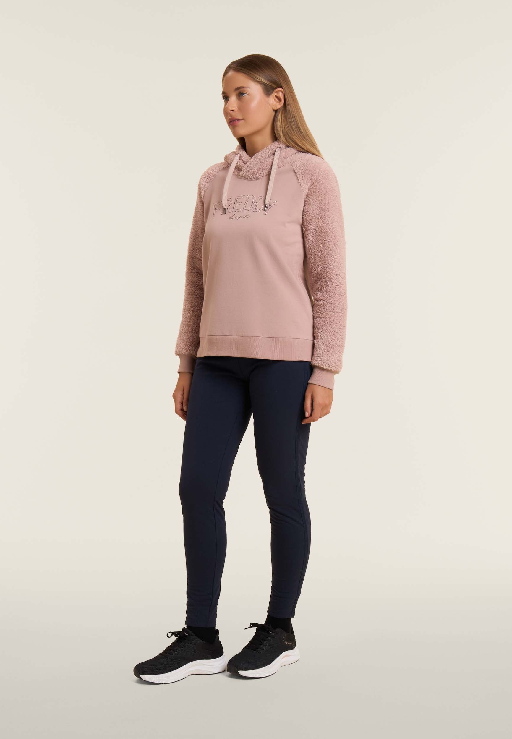 freddy-leggings-donna-vita-alta-in-felpa-garzata-con-bande-logate image 2