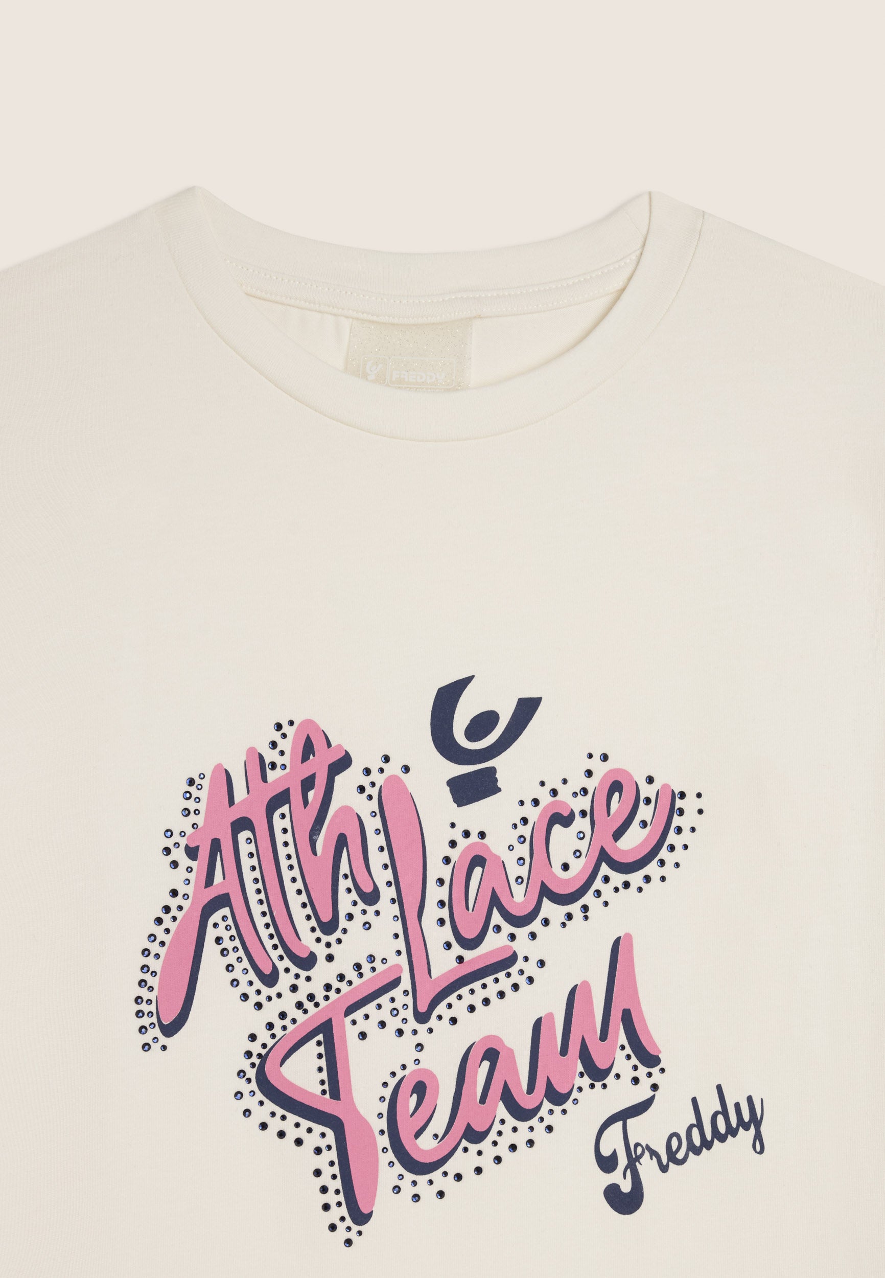 freddy-t-shirt-junior-manica-lunga-con-grafica-corsivo-e-strass image 3